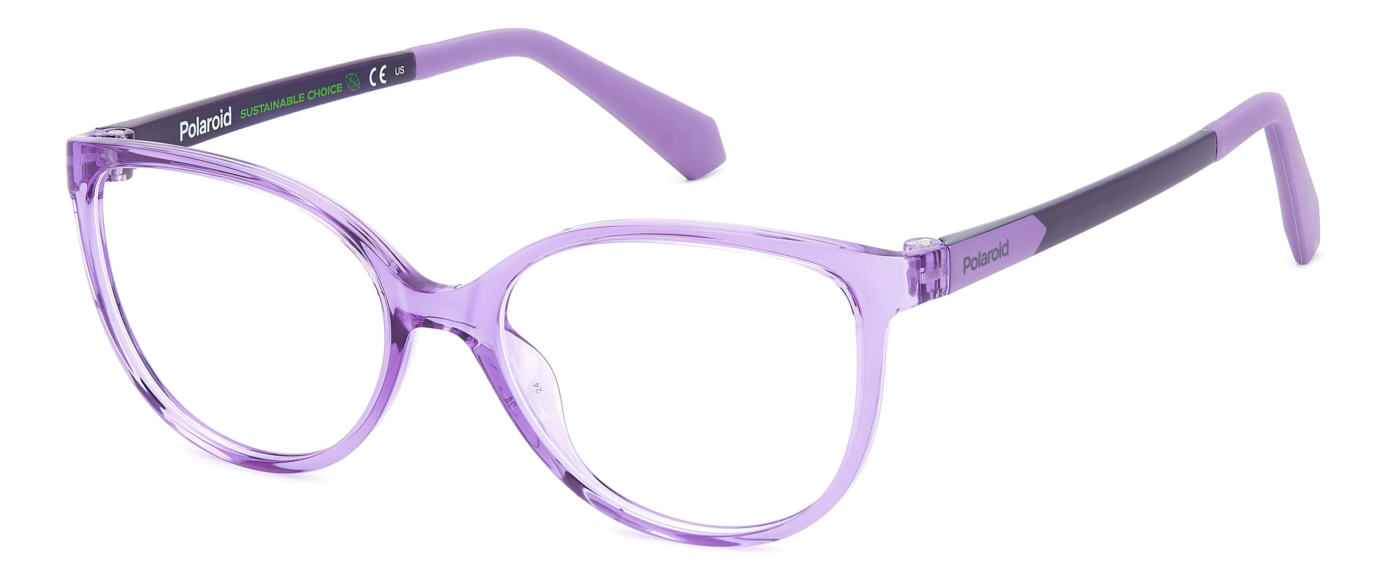 Polaroid Junior Polaroid PLD D825 789 Montature da vista bambino Plastica Lilla Cat Eye - immagine 1