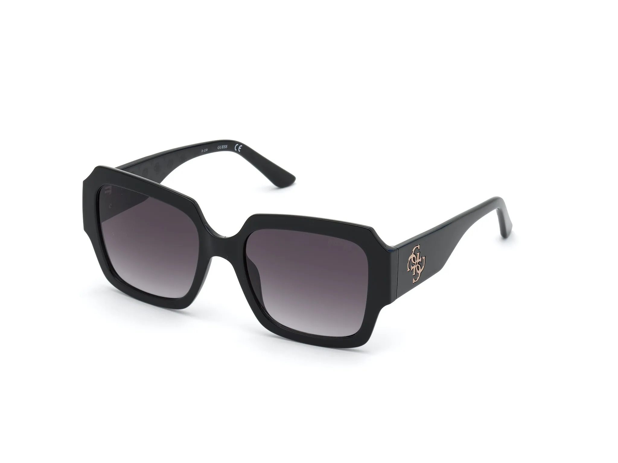 Guess GU7681 01B Occhiali da sole Iniettato Nero Grigio Squadrata Normale Sfumato - immagine 1