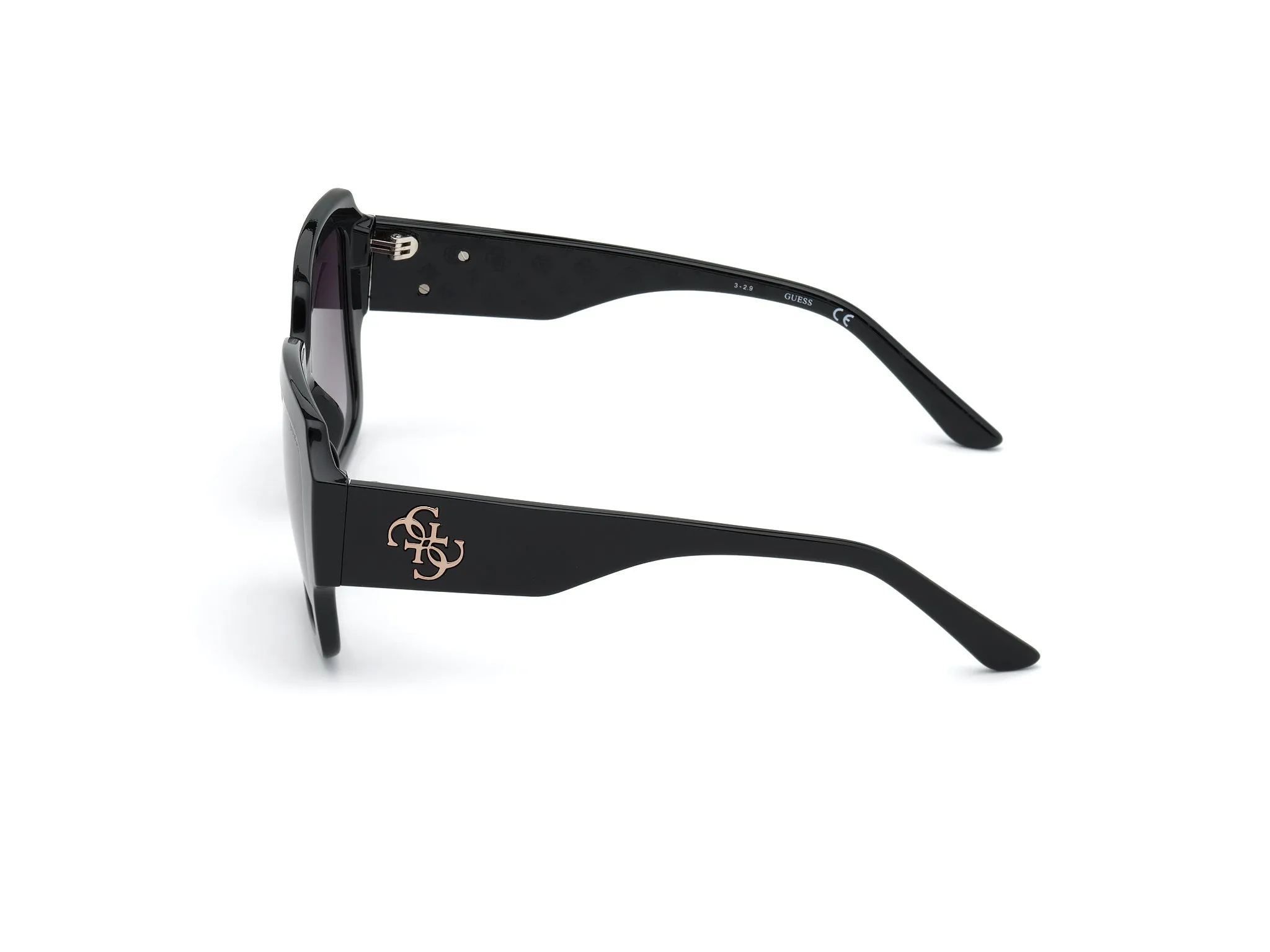 Guess GU7681 01B Occhiali da sole Iniettato Nero Grigio Squadrata Normale Sfumato - immagine 2