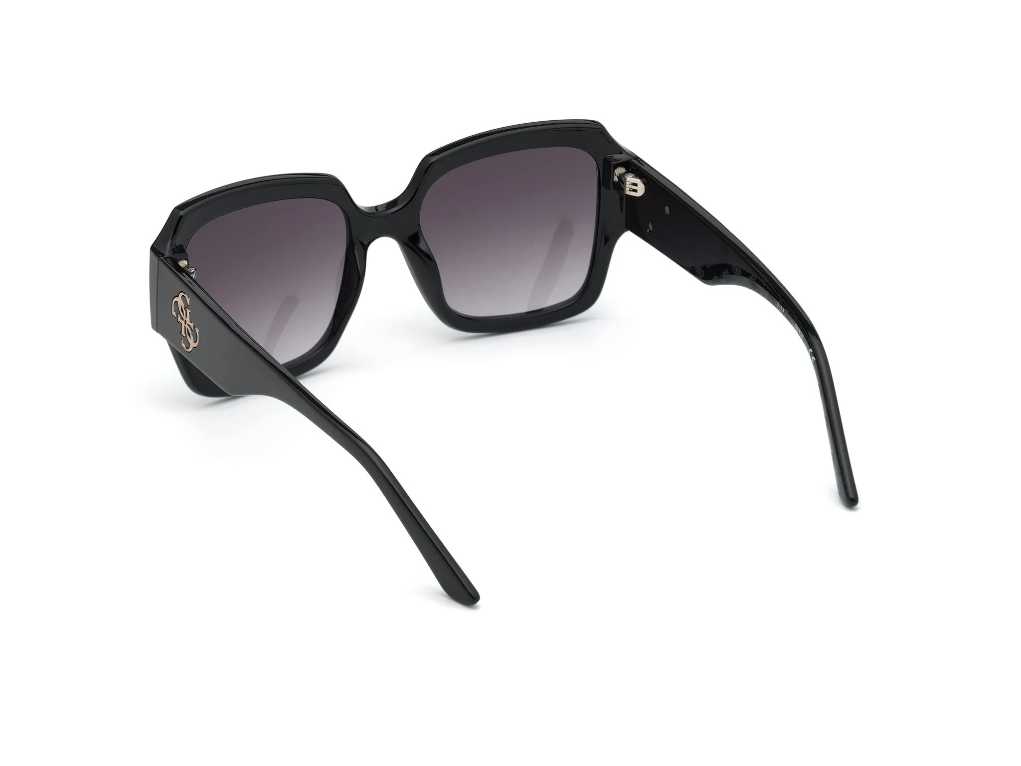 Guess GU7681 01B Occhiali da sole Iniettato Nero Grigio Squadrata Normale Sfumato - immagine 4