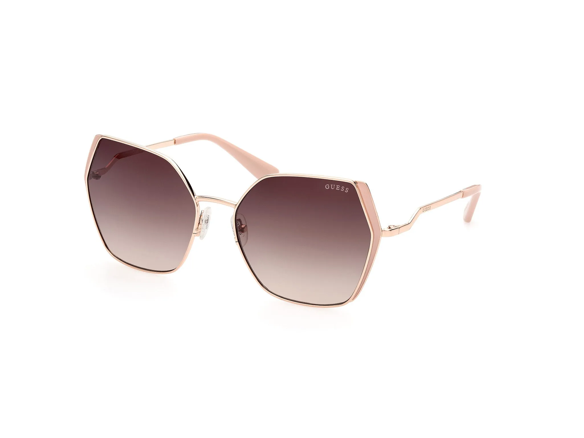 Guess GU7843 28F Occhiali da sole Metallo Oro Marrone Geometrica Normale Sfumato - immagine 1