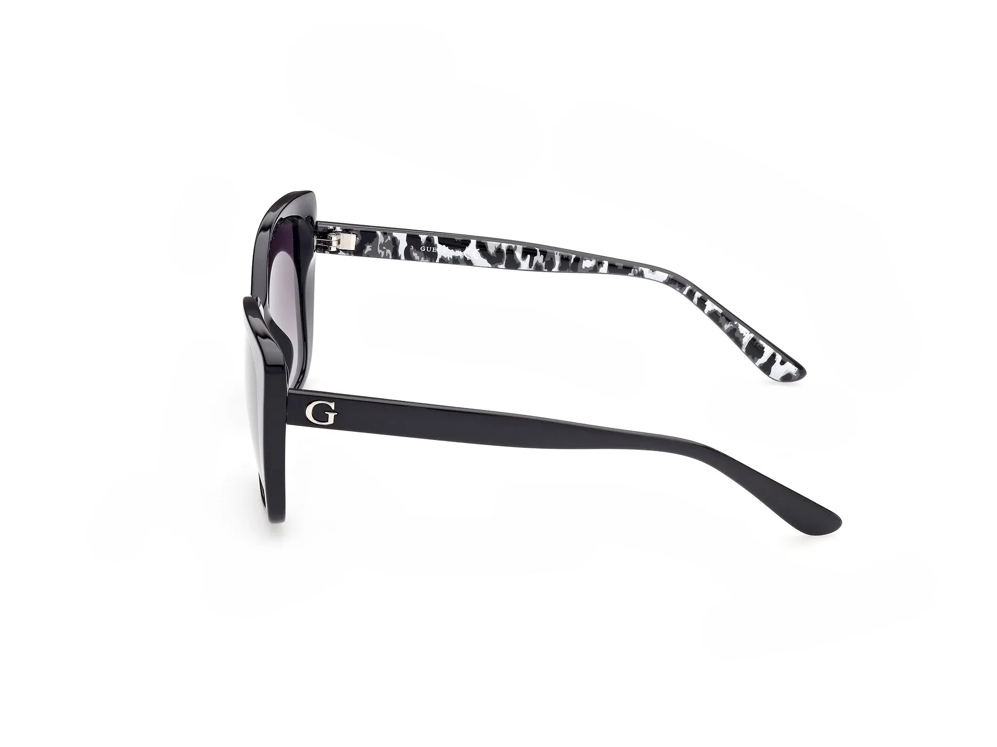 Guess GU7829 01B Occhiali da sole Iniettato Nero Grigio Squadrata Normale Sfumato - immagine 4