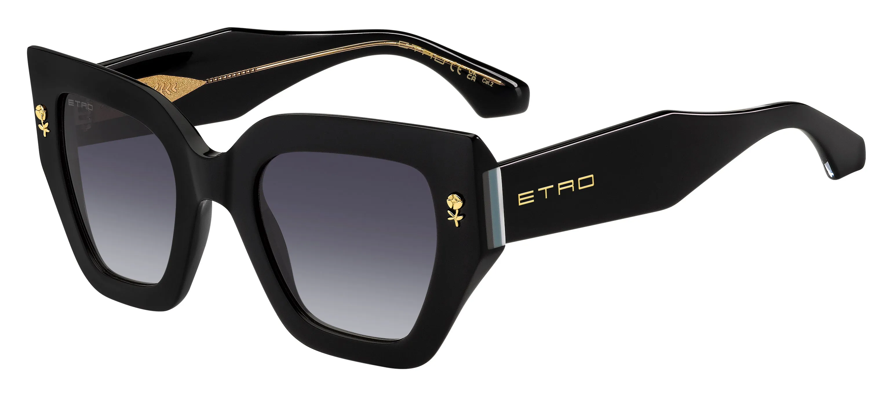 ETRO ETRO 0010/S 807/9O Occhiali da sole Acetato Nero Grigio Squadrata Normale Sfumato - immagine 1