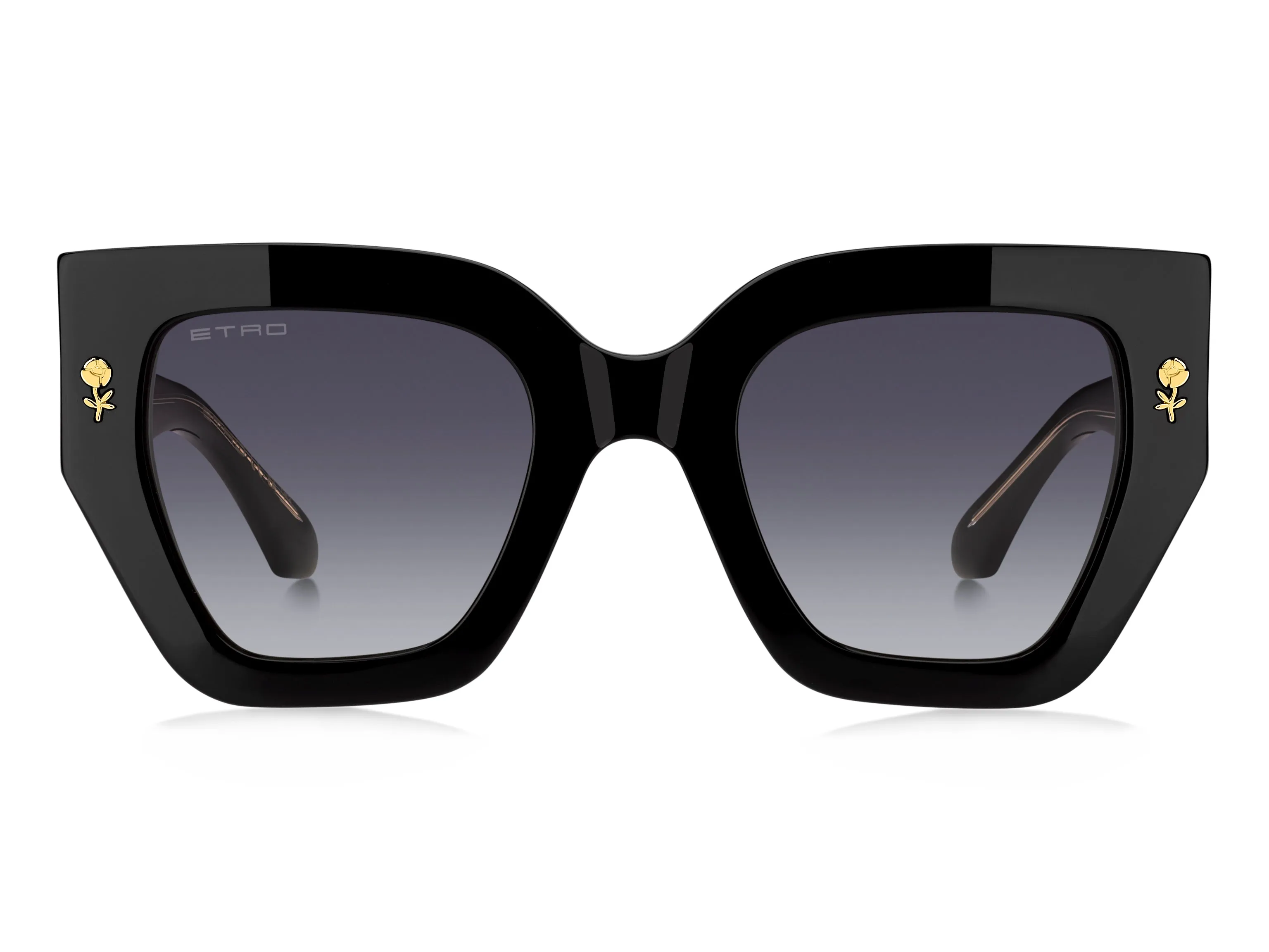 ETRO ETRO 0010/S 807/9O Occhiali da sole Acetato Nero Grigio Squadrata Normale Sfumato - immagine 2