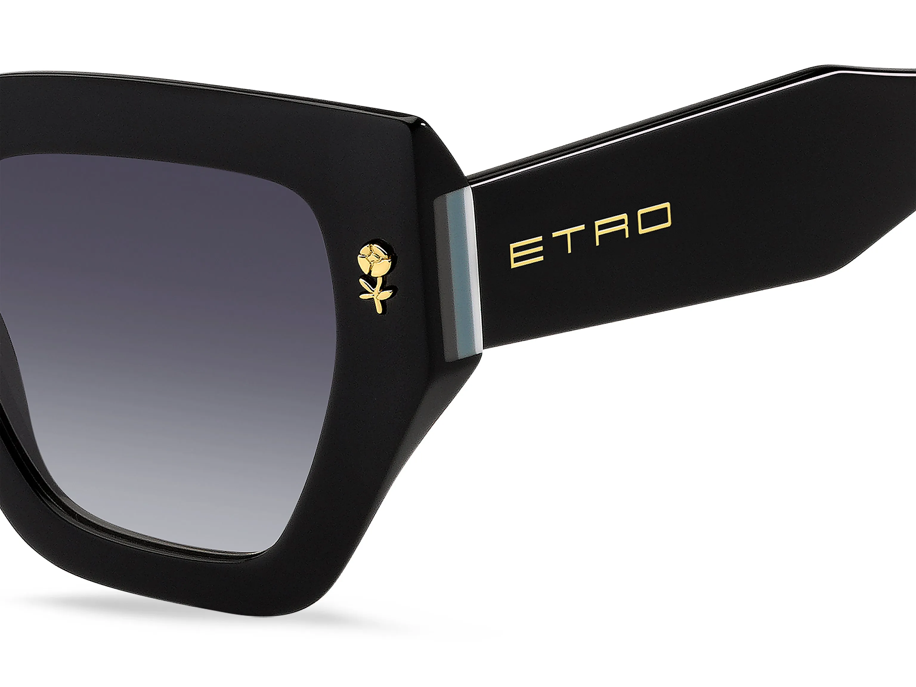 ETRO ETRO 0010/S 807/9O Occhiali da sole Acetato Nero Grigio Squadrata Normale Sfumato - immagine 3