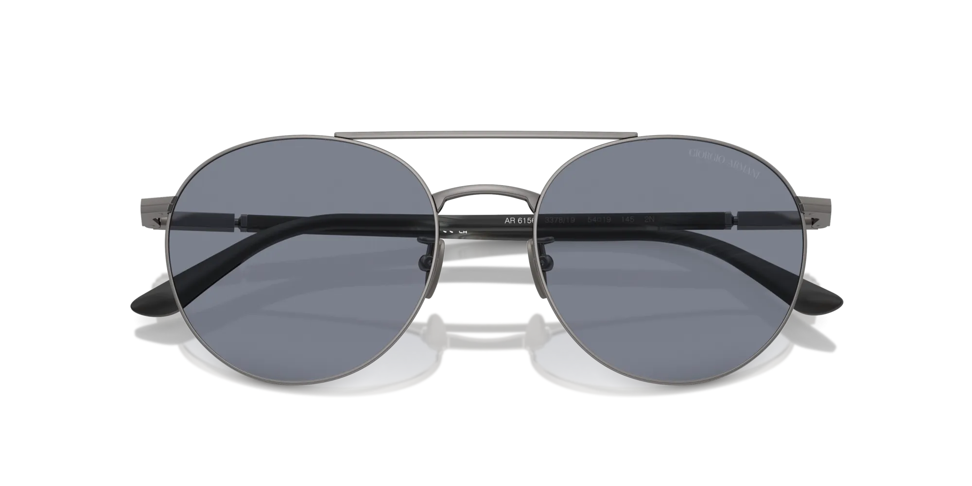 Giorgio Armani AR6156 337819 Occhiali da sole Acciaio Grigio Blu Rotonda Normale - immagine 2