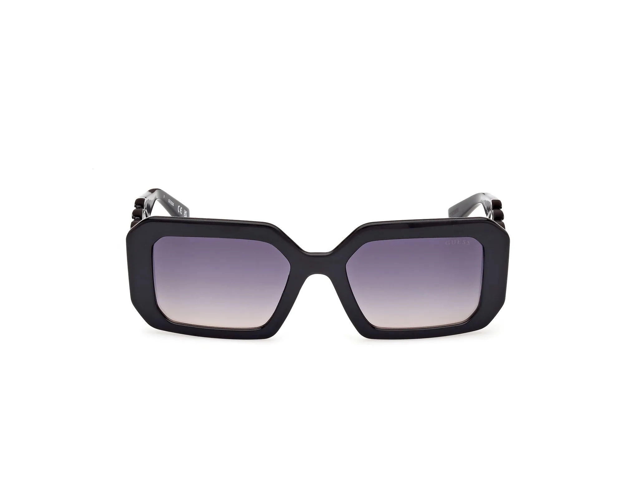 Guess GU00110 01B Occhiali da sole Iniettato Nero Grigio Geometrica Normale Sfumato - immagine 2