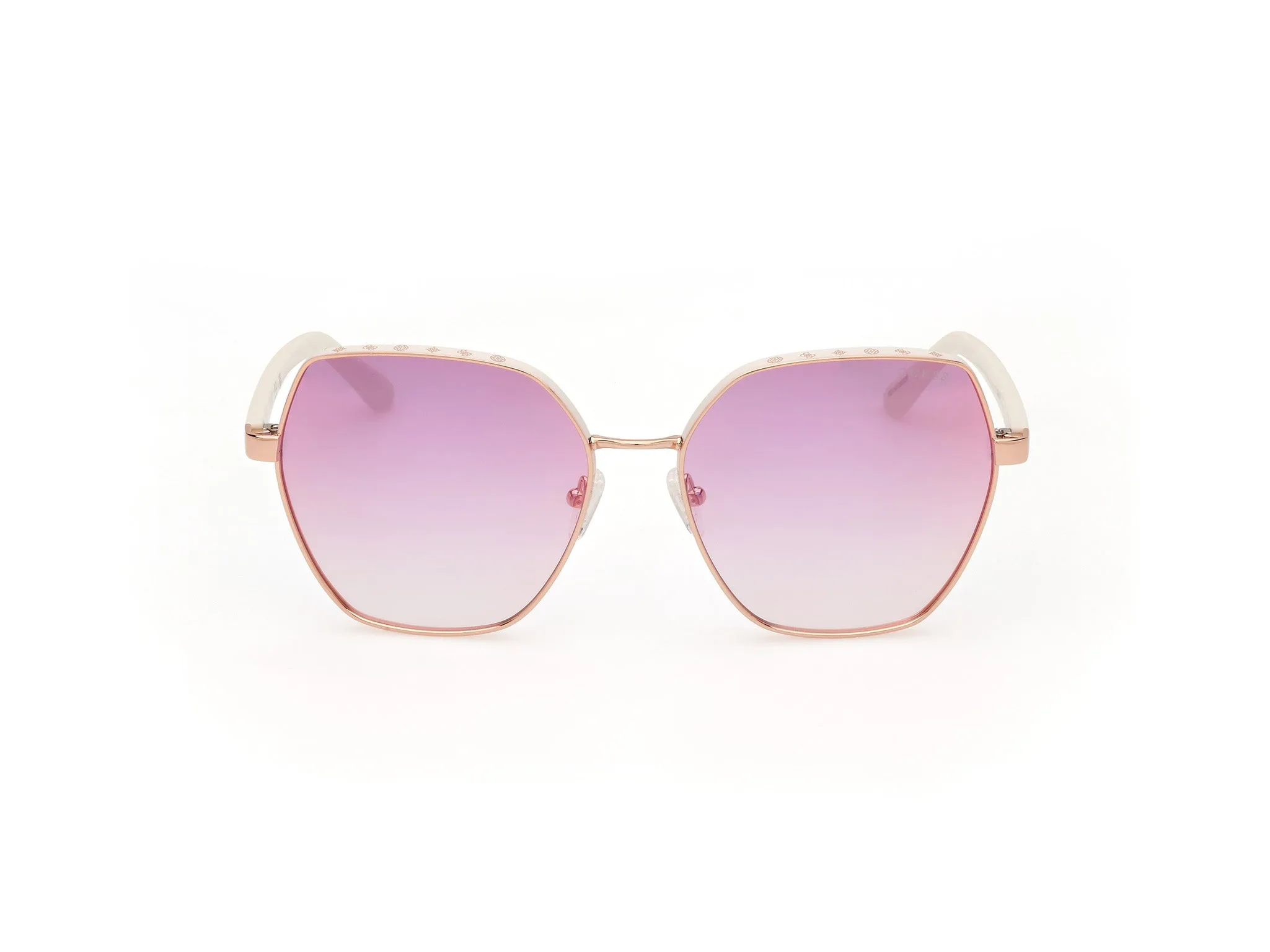 Guess GU00108 21Z Occhiali da sole Metallo Bianco Viola Geometrica Normale - immagine 2