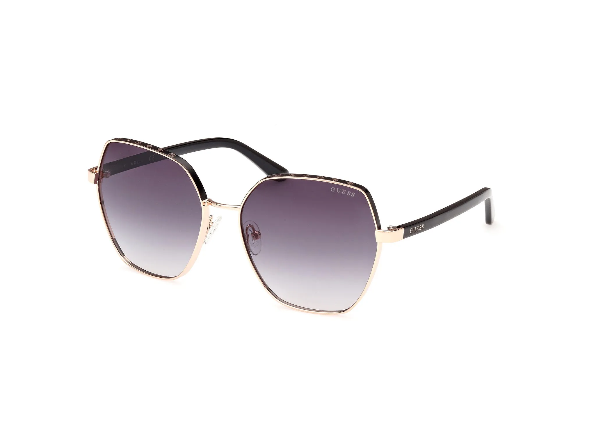 Guess GU00108 05B Occhiali da sole Metallo Nero Fumo Geometrica Normale - immagine 1