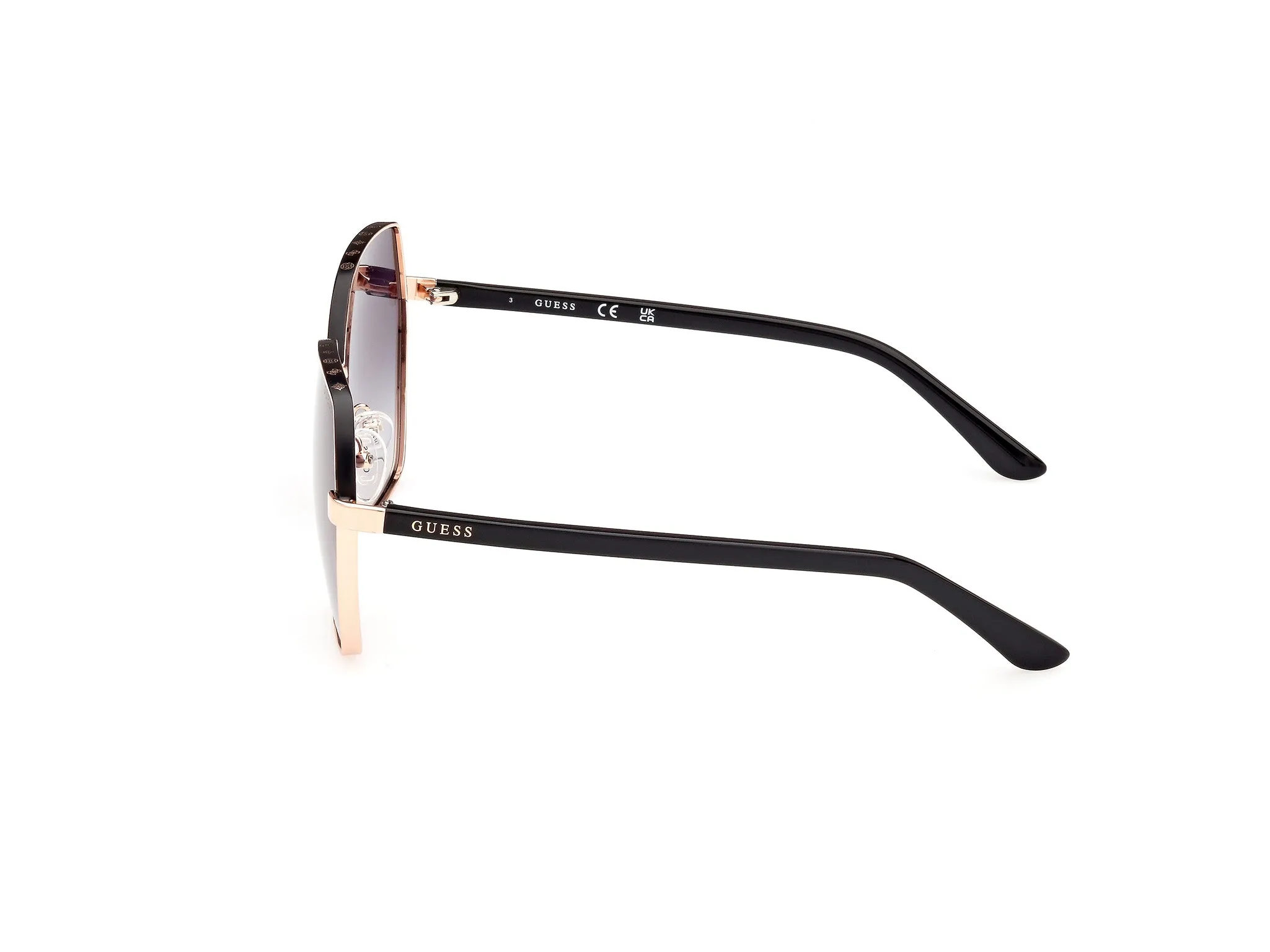 Guess GU00108 05B Occhiali da sole Metallo Nero Fumo Geometrica Normale - immagine 3