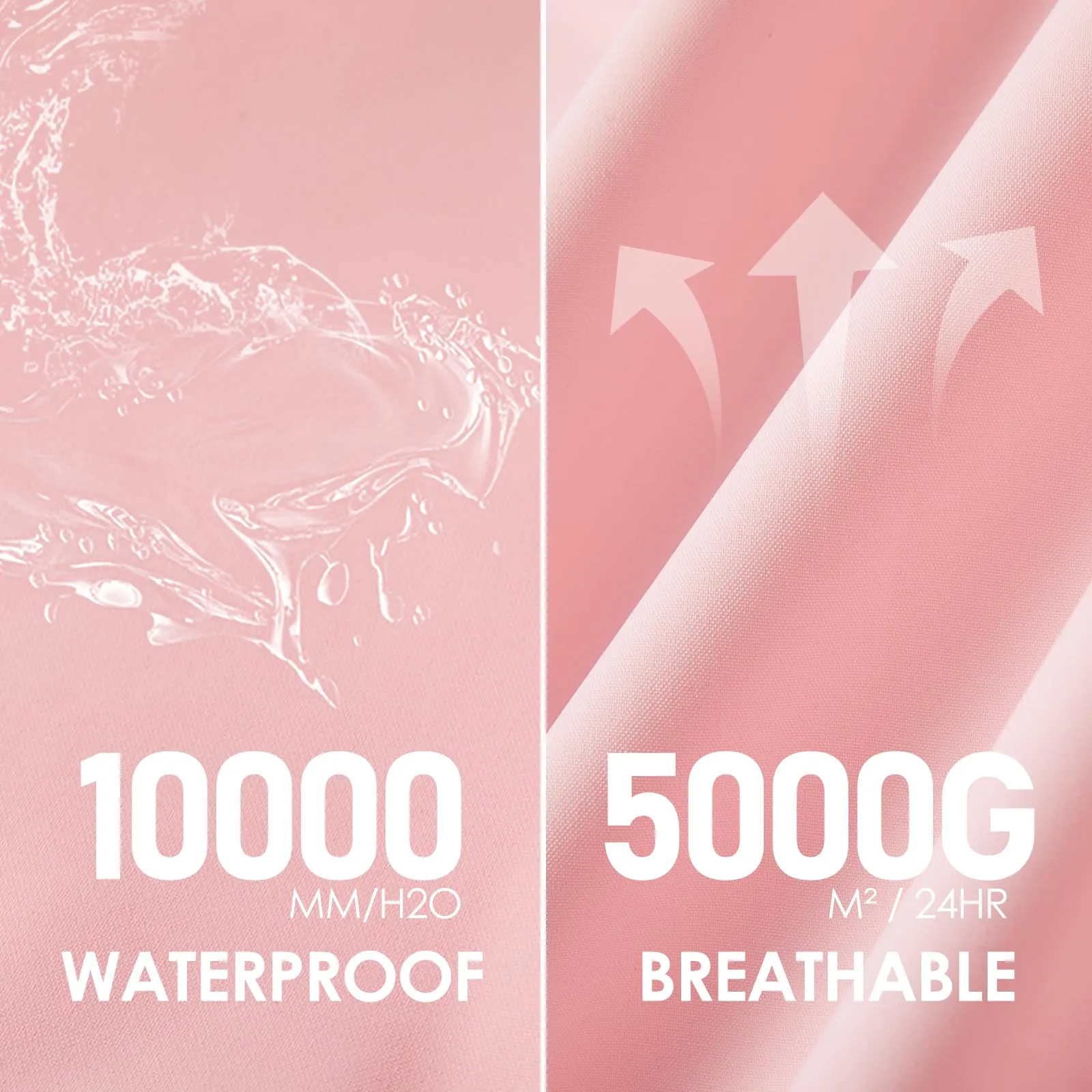 SOPPY Impermeabile da donna, leggero, lungo, impermeabile, giacca a vento, traspirante, per attività all'aperto, rosa, XL - immagine 9