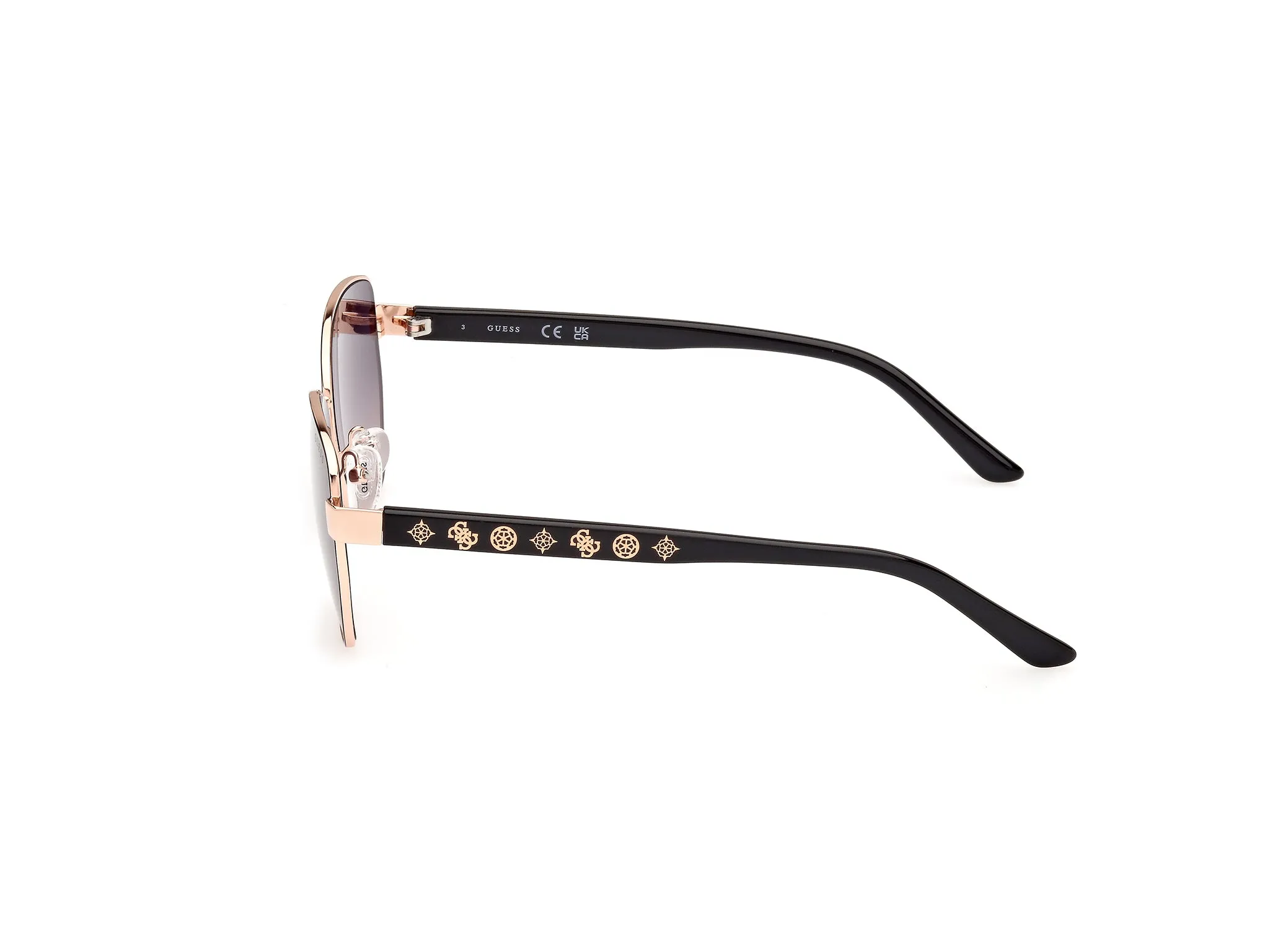 Guess GU00102 05B Occhiali da sole Metallo Nero Fumo Geometrica Normale - immagine 3