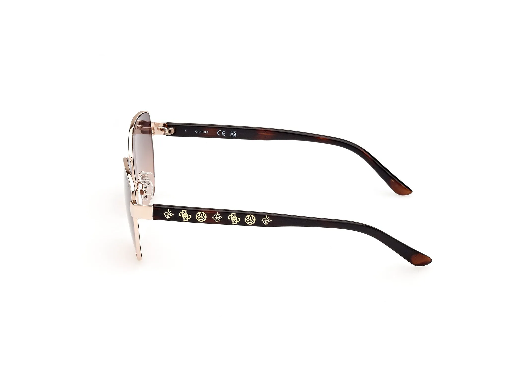 Guess GU00102 32F Occhiali da sole Metallo Oro Marrone Geometrica Normale - immagine 3