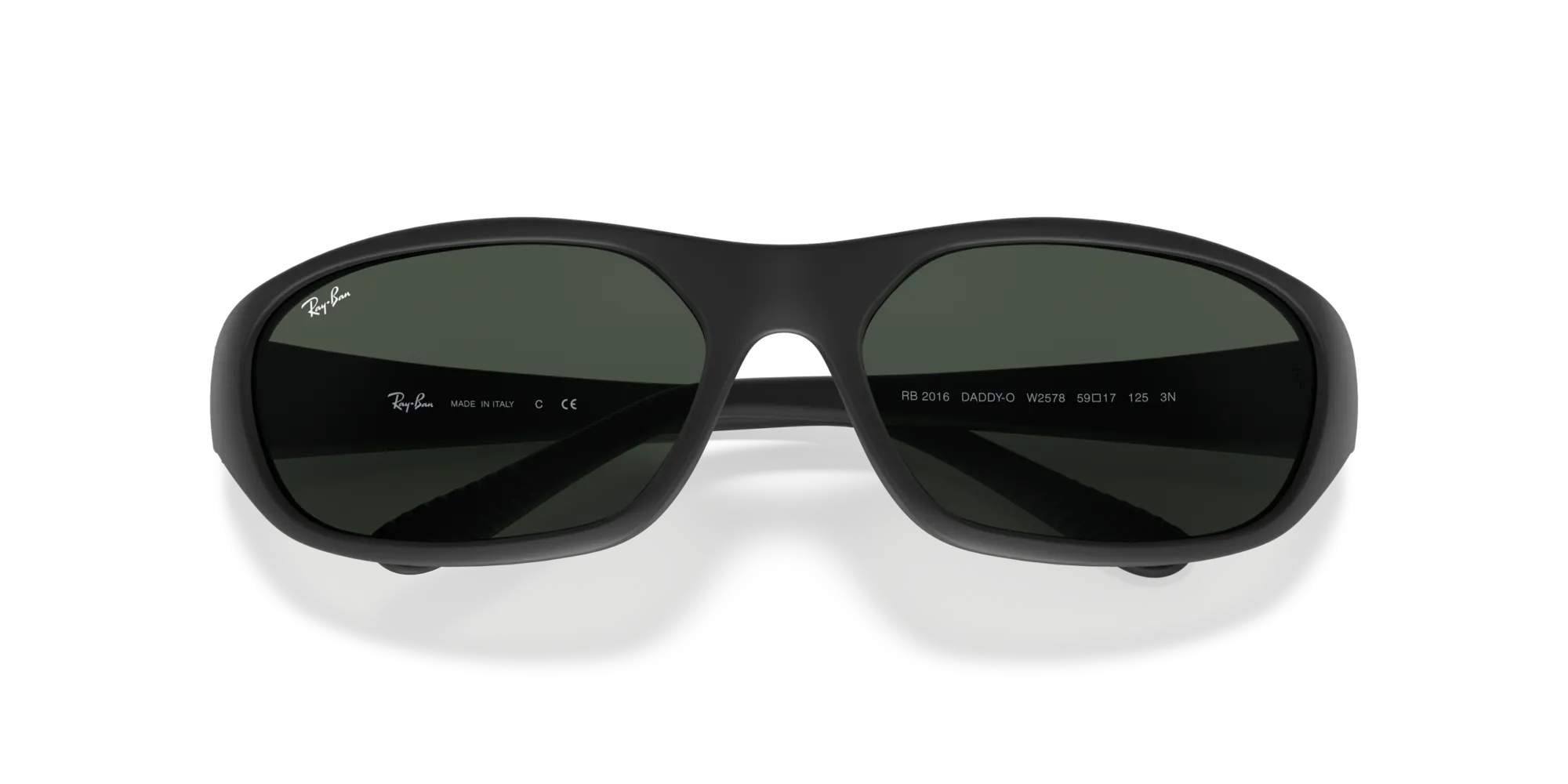 Ray - Ban RB2016 DADDY-O W2578 Occhiali da sole Iniettato Nero Verde Squadrata Normale - immagine 2