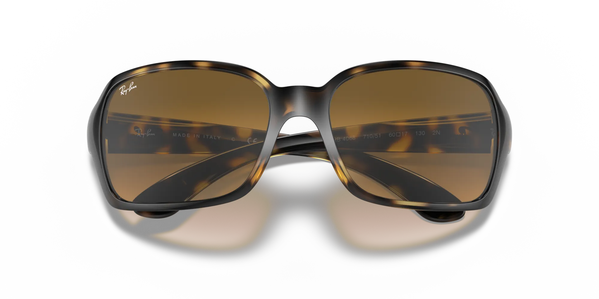 Ray - Ban RB4068 RB4068 710/51 Occhiali da sole Iniettato Tartaruga Squadrata Normale Sfumato - immagine 2
