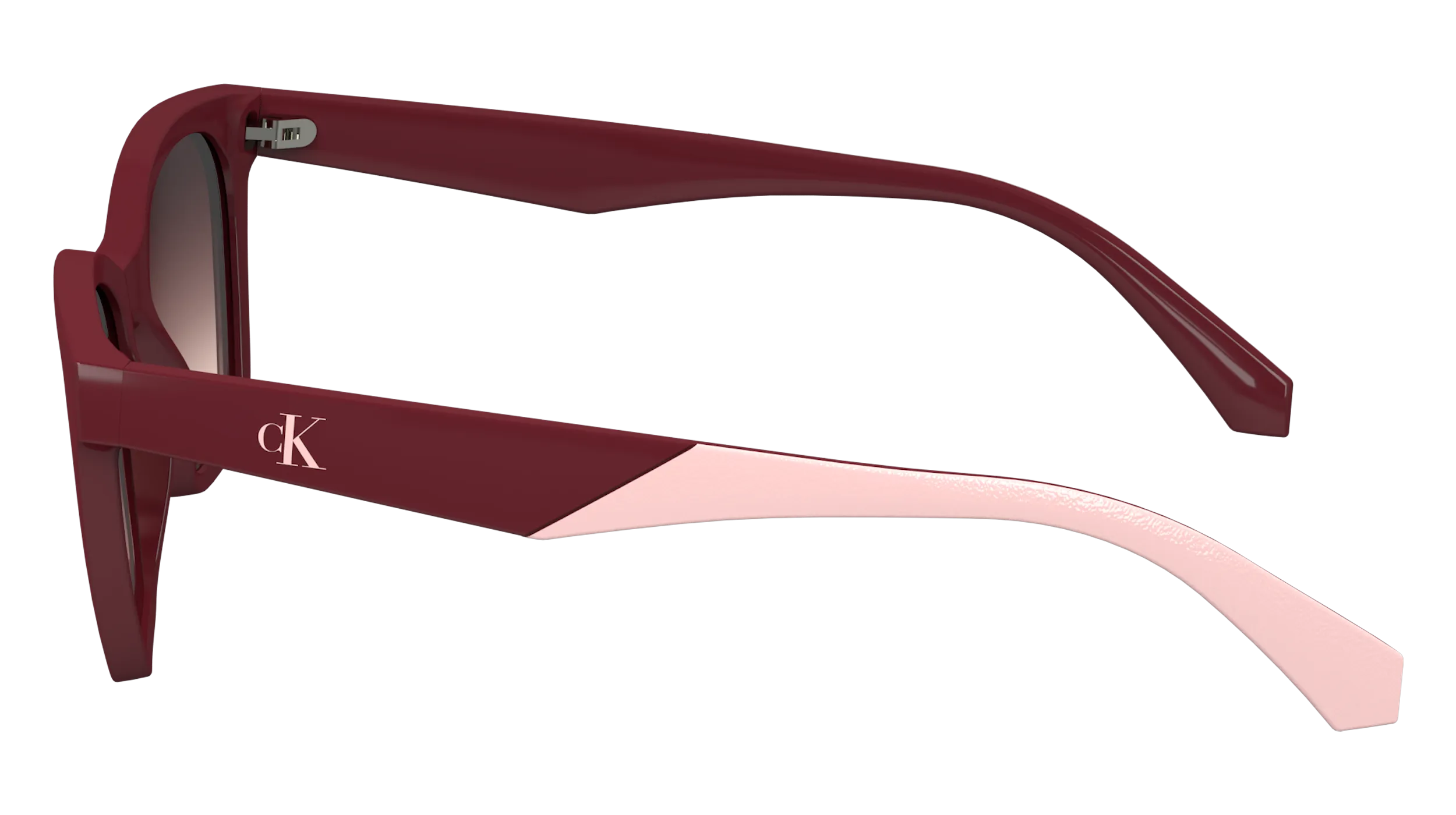 Calvin Klein Junior Calvin Klein CKJ24303S 605 Occhiali da sole bambino Bio-iniettato Bordeaux Rosso Squadrata Normale Sfumato - immagine 3