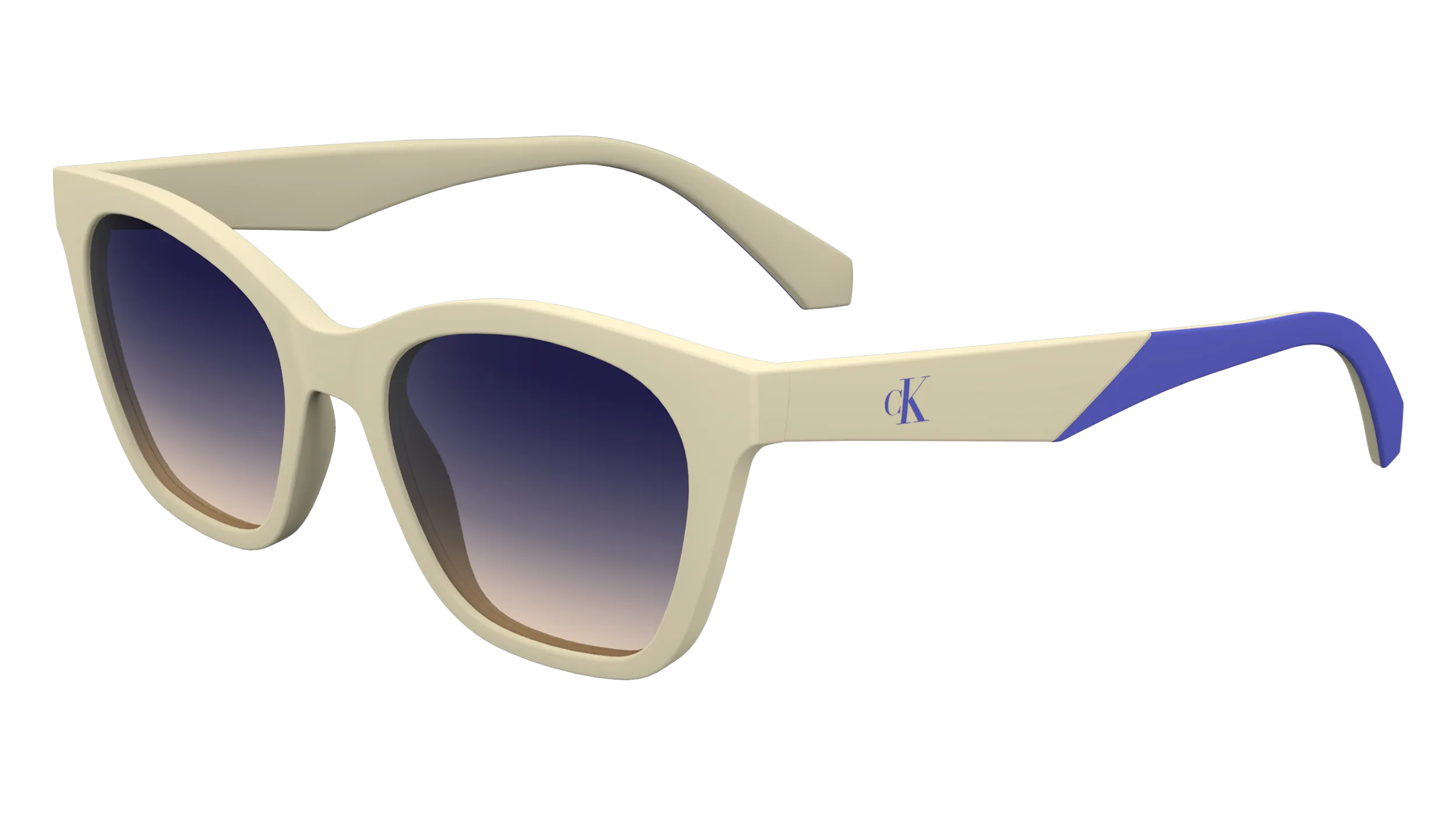 Calvin Klein Junior Calvin Klein CKJ24303S 100 Occhiali da sole bambino Bio-iniettato Avorio Viola Squadrata Normale Sfumato - immagine 1