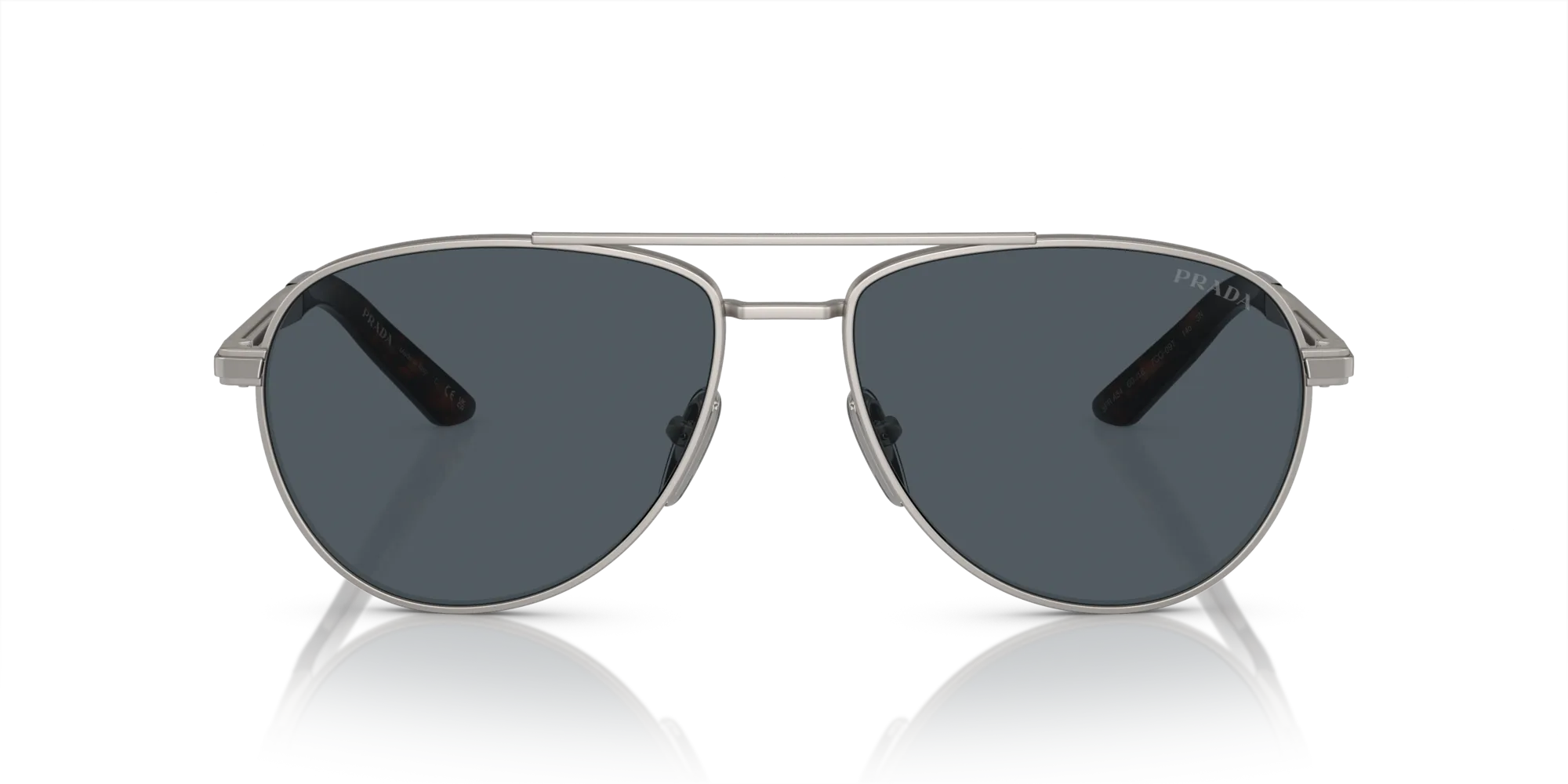 Prada PR A54S 7CQ09T Occhiali da sole Metallo Grigio Grigio Pilot Normale - immagine 3