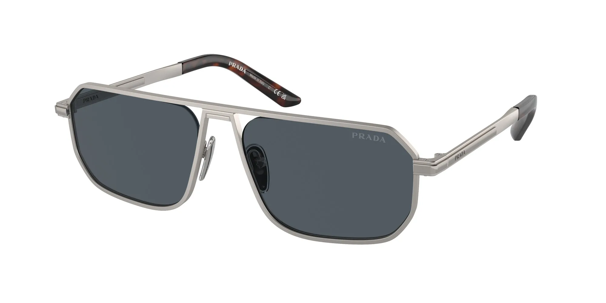 Prada PR A53S 7CQ09T Occhiali da sole Metallo Grigio Grigio Pillow Normale - immagine 1