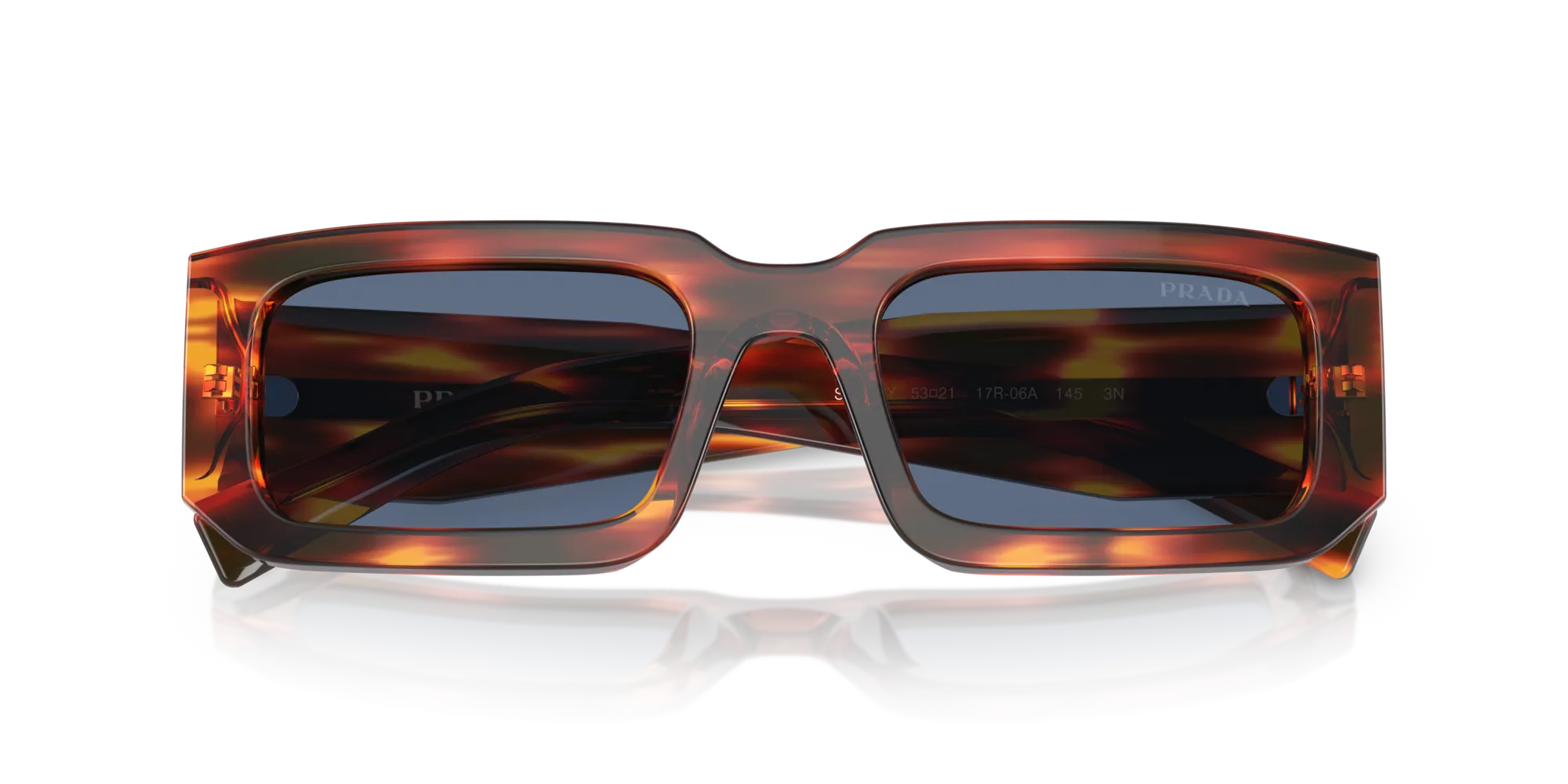 Prada PR 06YS 17R06A Occhiali da sole Acetato Marrone Blu Squadrata Normale - immagine 2