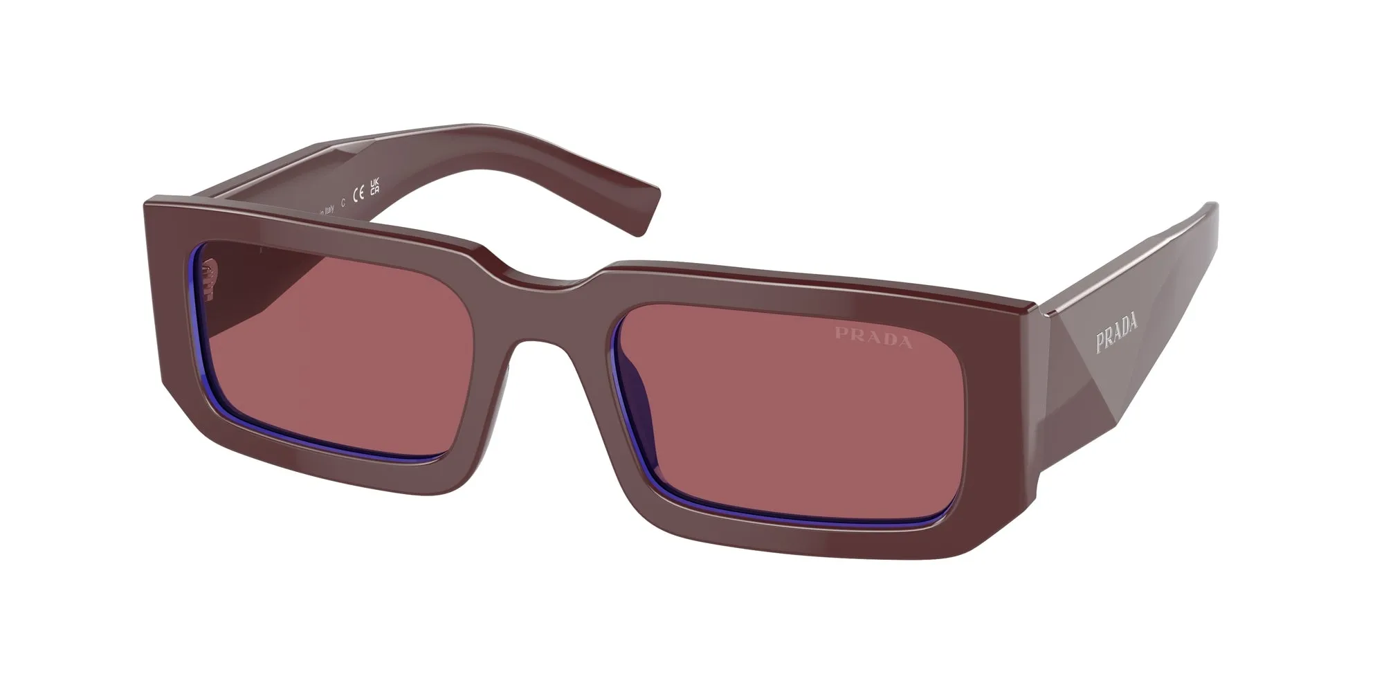 Prada PR 06YS 16M08S Occhiali da sole Acetato Rosso Viola Squadrata Normale - immagine 1