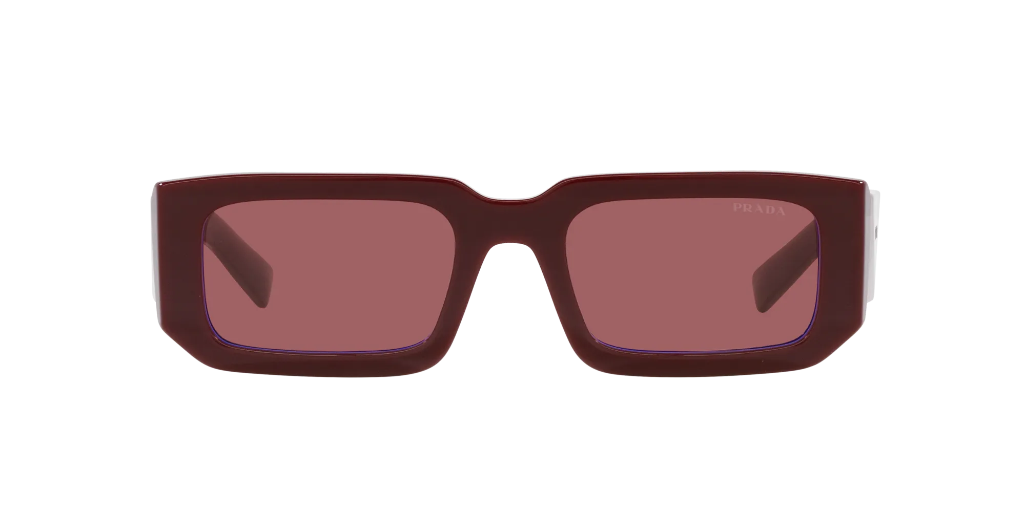 Prada PR 06YS 16M08S Occhiali da sole Acetato Rosso Viola Squadrata Normale - immagine 2