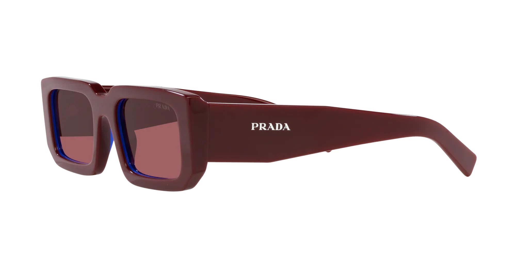 Prada PR 06YS 16M08S Occhiali da sole Acetato Rosso Viola Squadrata Normale - immagine 4