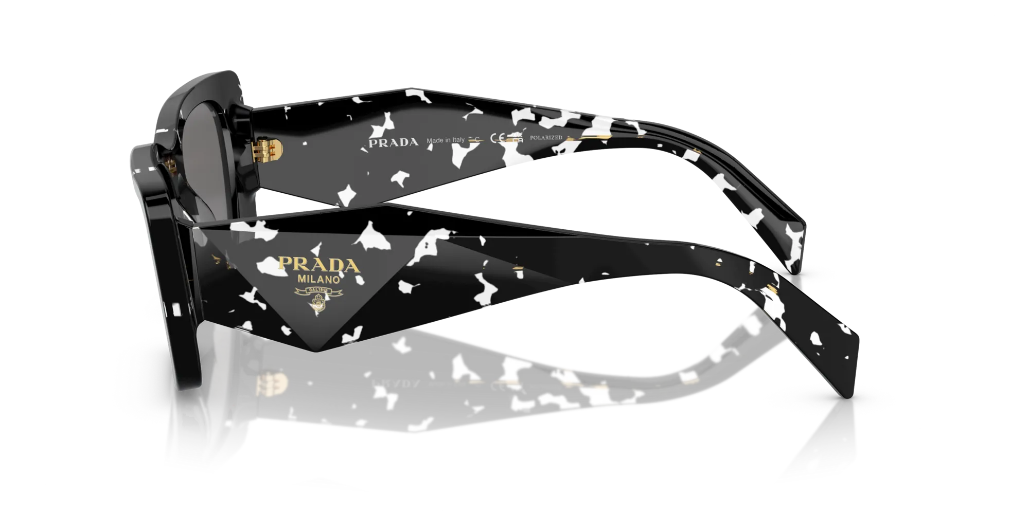 Prada PR 08YS 15S5Z1 Occhiali da sole Acetato Nero Grigio Farfalla Polarizzata - immagine 4