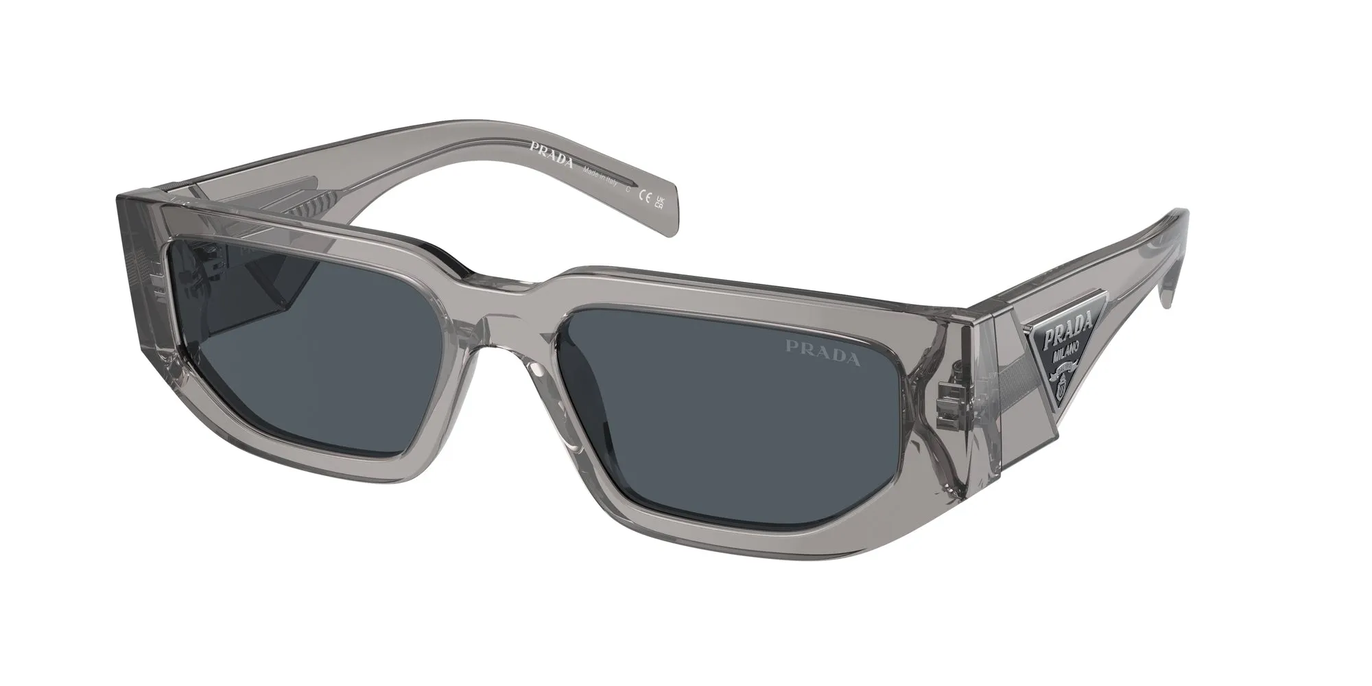 Prada PR 09ZS 18S09T Occhiali da sole Acetato Grigio Grigio Squadrata Normale - immagine 1