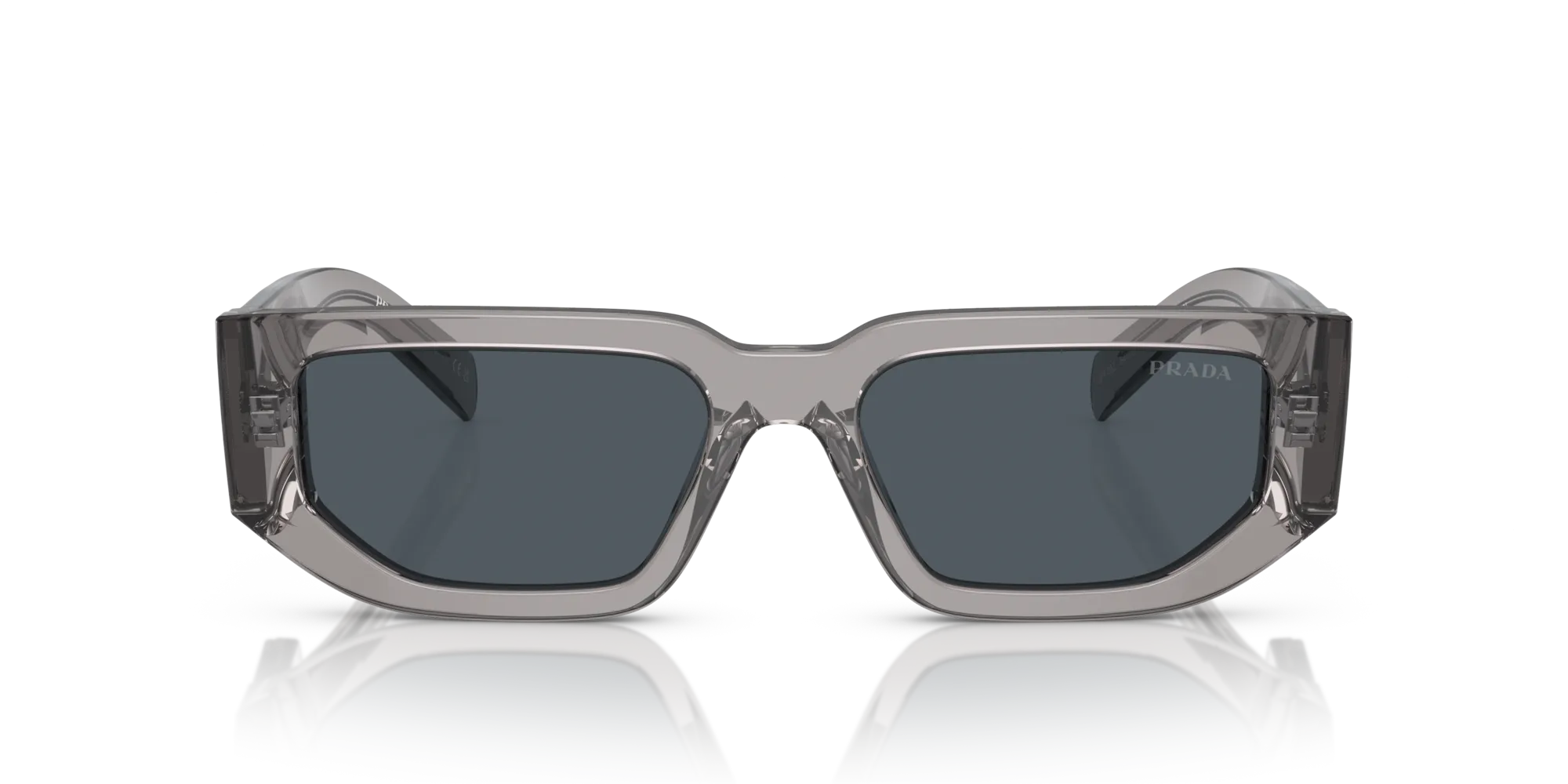 Prada PR 09ZS 18S09T Occhiali da sole Acetato Grigio Grigio Squadrata Normale - immagine 3