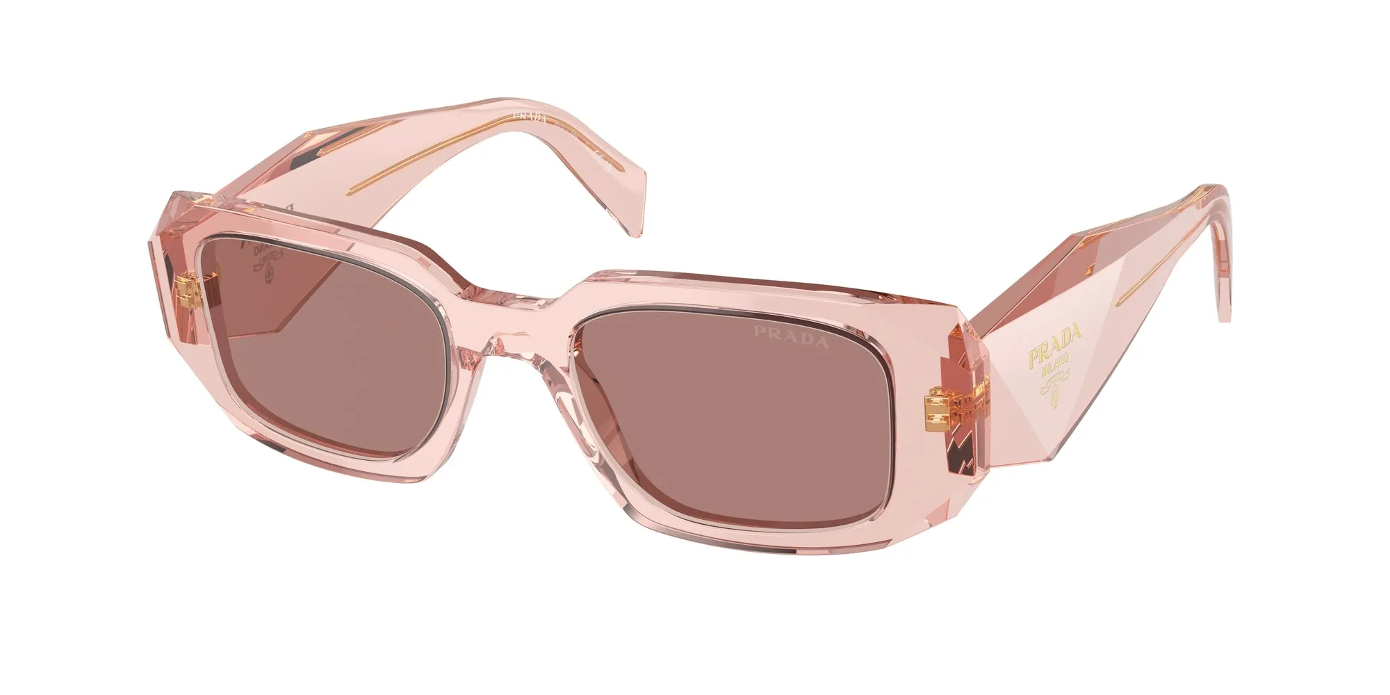 Prada PR 17WS 19Q10D Occhiali da sole Acetato Rosa Marrone Squadrata Normale - immagine 1