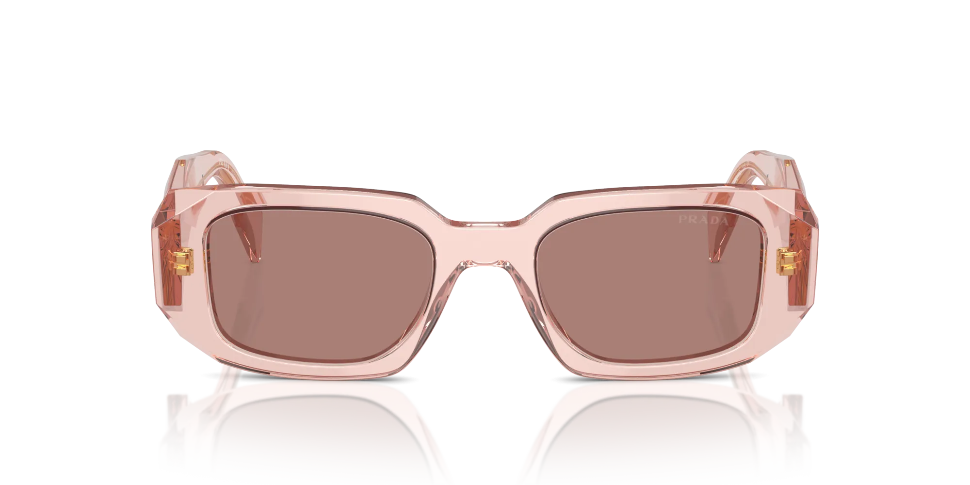 Prada PR 17WS 19Q10D Occhiali da sole Acetato Rosa Marrone Squadrata Normale - immagine 3
