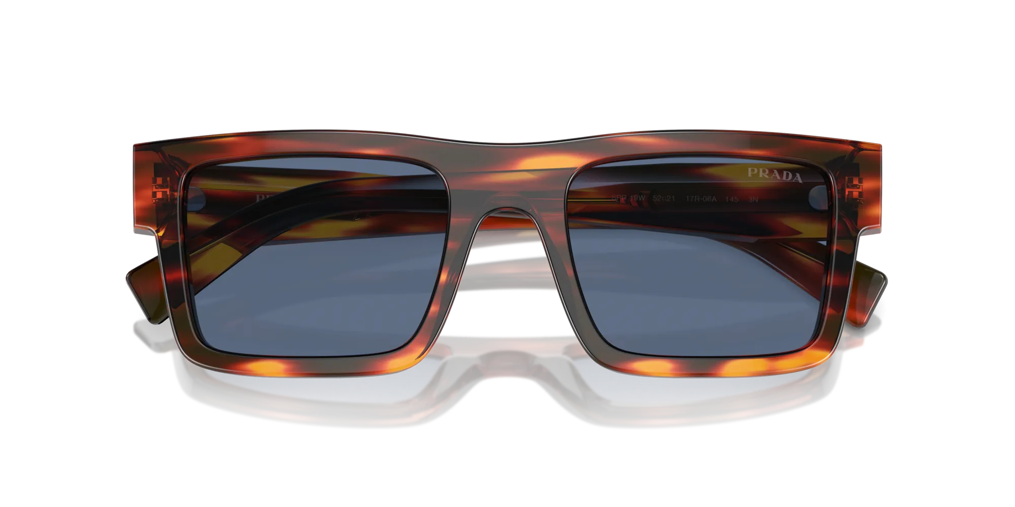 Prada PR 19WS 17R06A Occhiali da sole Acetato Marrone Blu Squadrata Normale - immagine 2