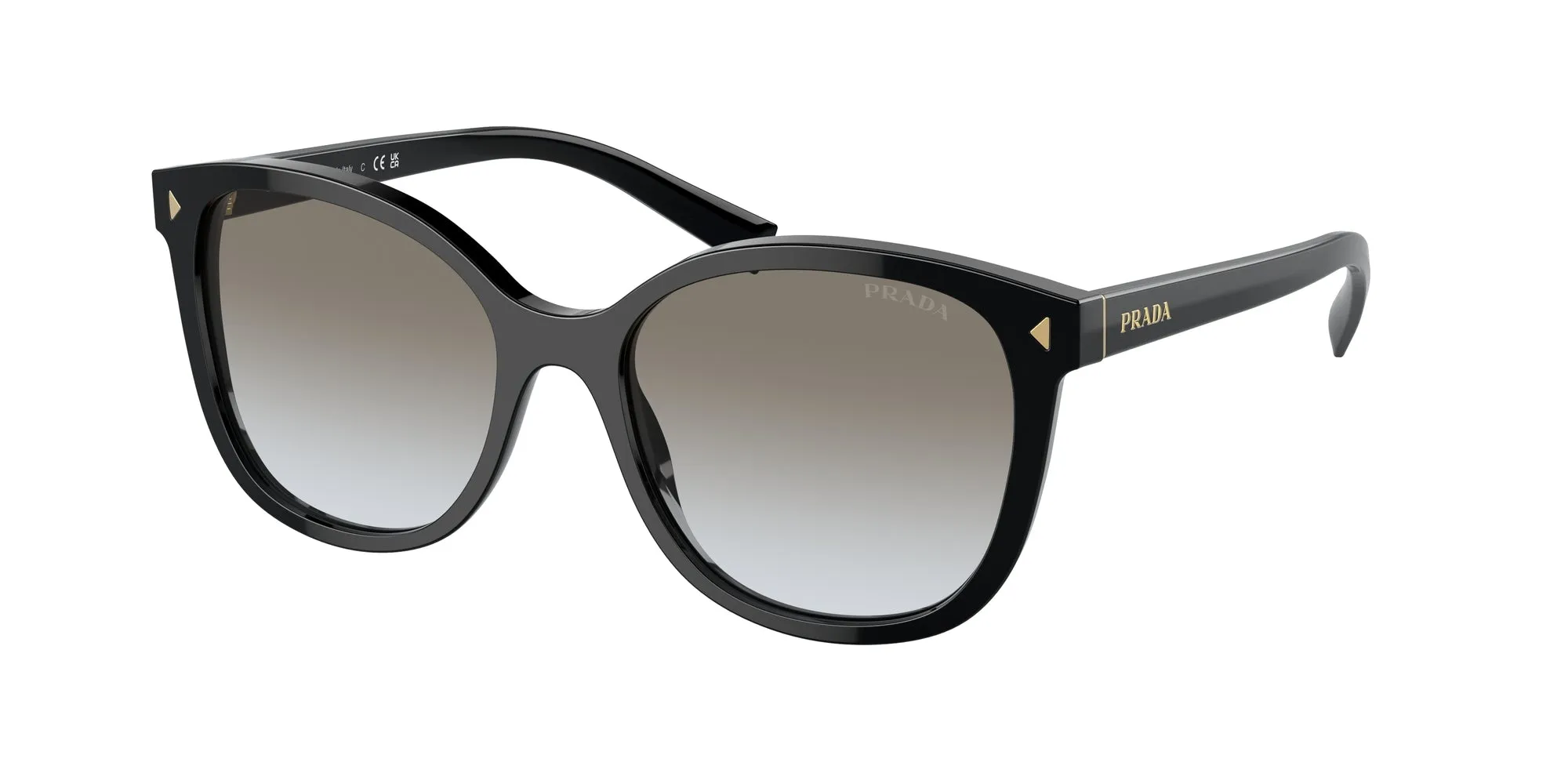 Prada PR 22ZS 1AB0A7 Occhiali da sole Acetato Nero Grigio Squadrata Normale Sfumato - immagine 1