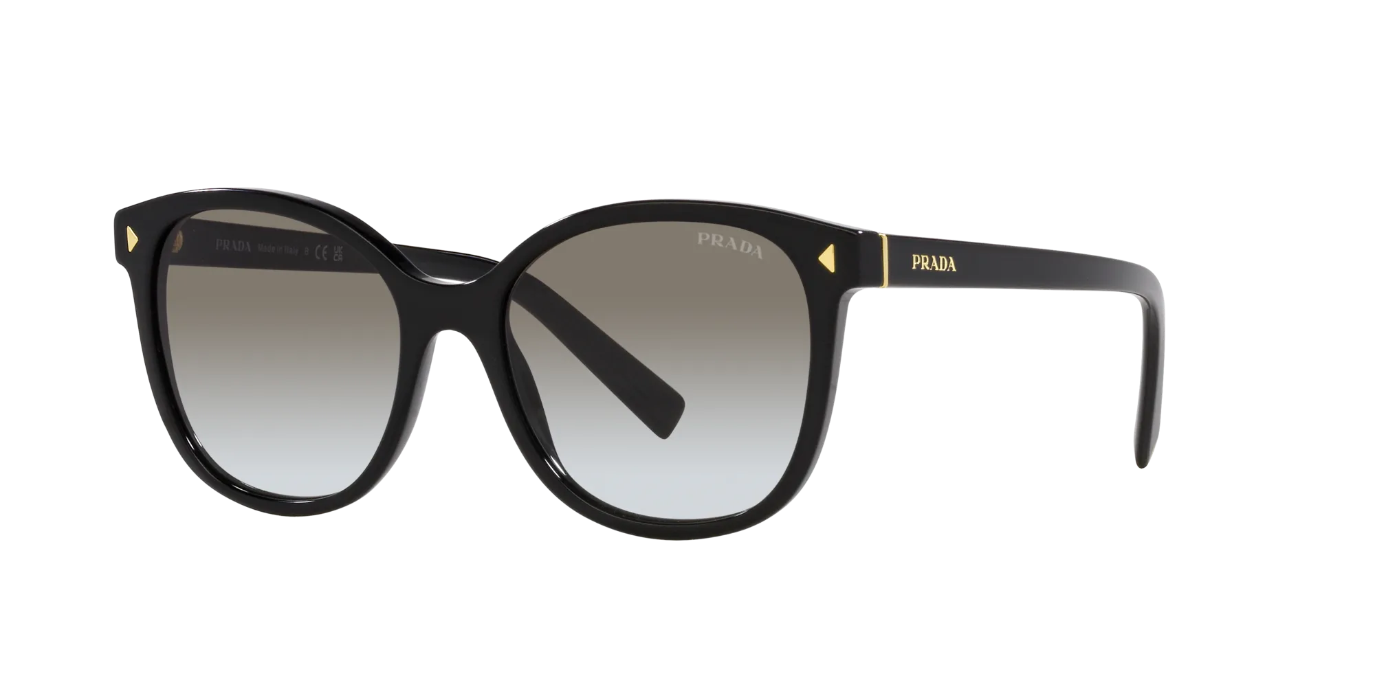 Prada PR 22ZS 1AB0A7 Occhiali da sole Acetato Nero Grigio Squadrata Normale Sfumato - immagine 3