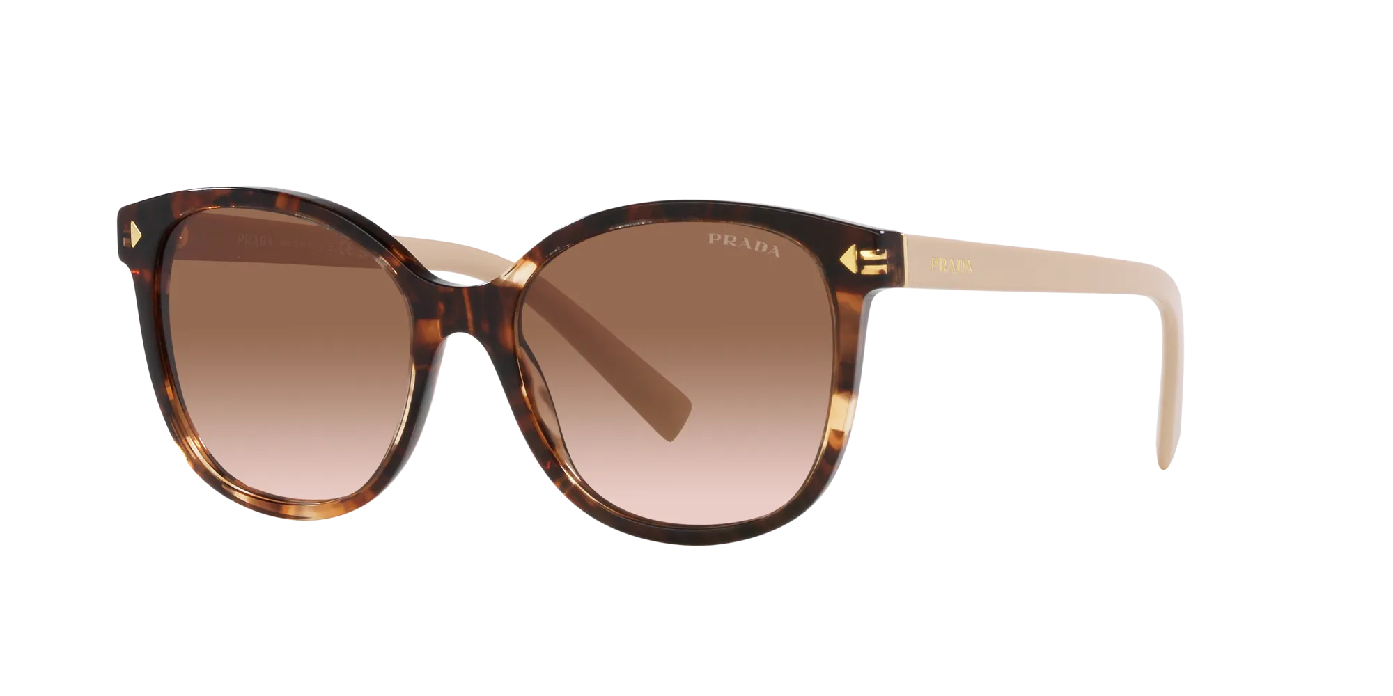 Prada PR 22ZS 07R0A6 Occhiali da sole Acetato Tartaruga Marrone Squadrata Normale Sfumato - immagine 3