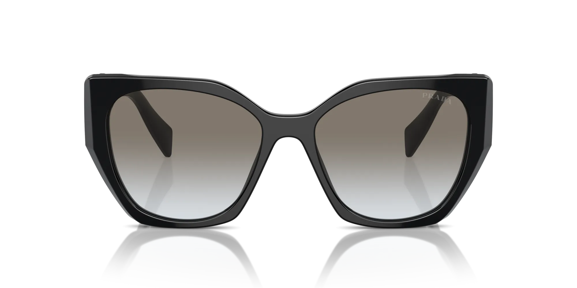 Prada PR 19ZS 1AB0A7 Occhiali da sole Acetato Nero Grigio Pillow Normale Sfumato - immagine 3