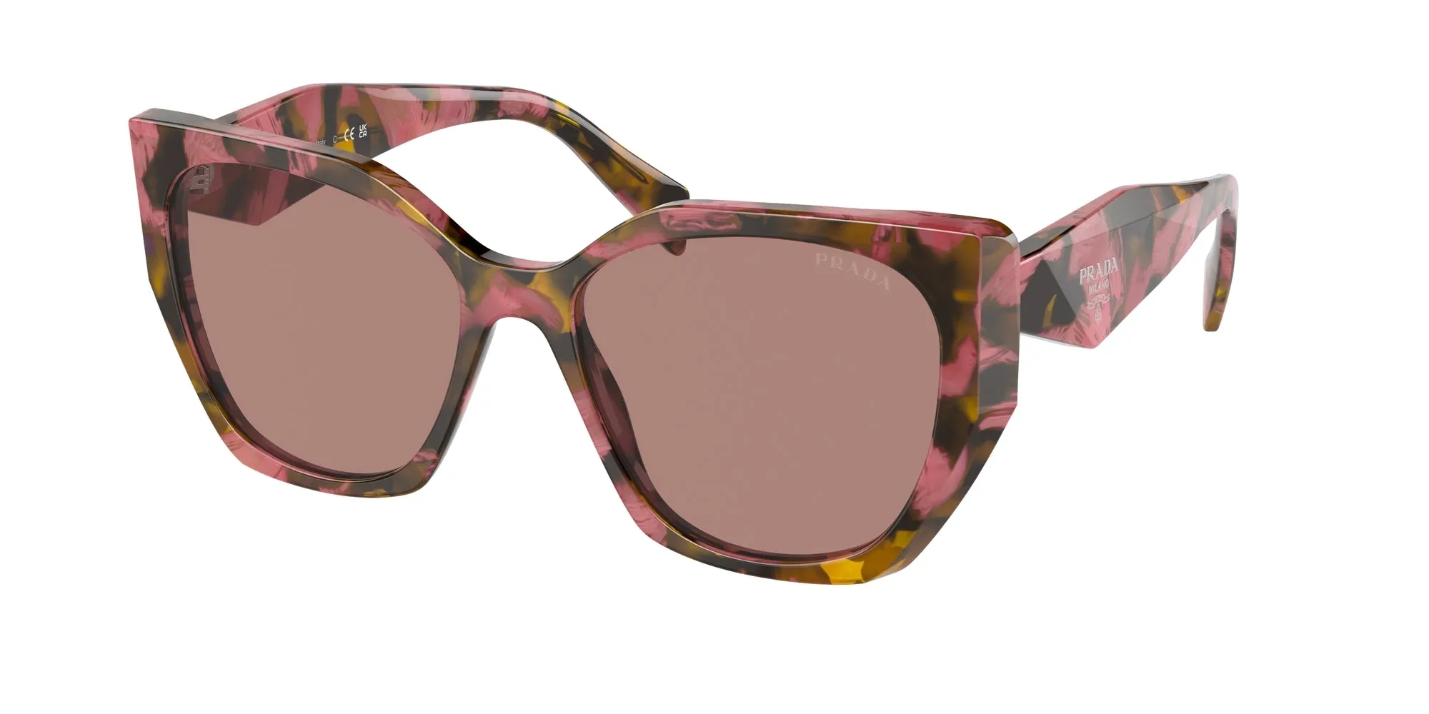 Prada PR 19ZS 18N10D Occhiali da sole Acetato Marrone Marrone Pillow Normale - immagine 1