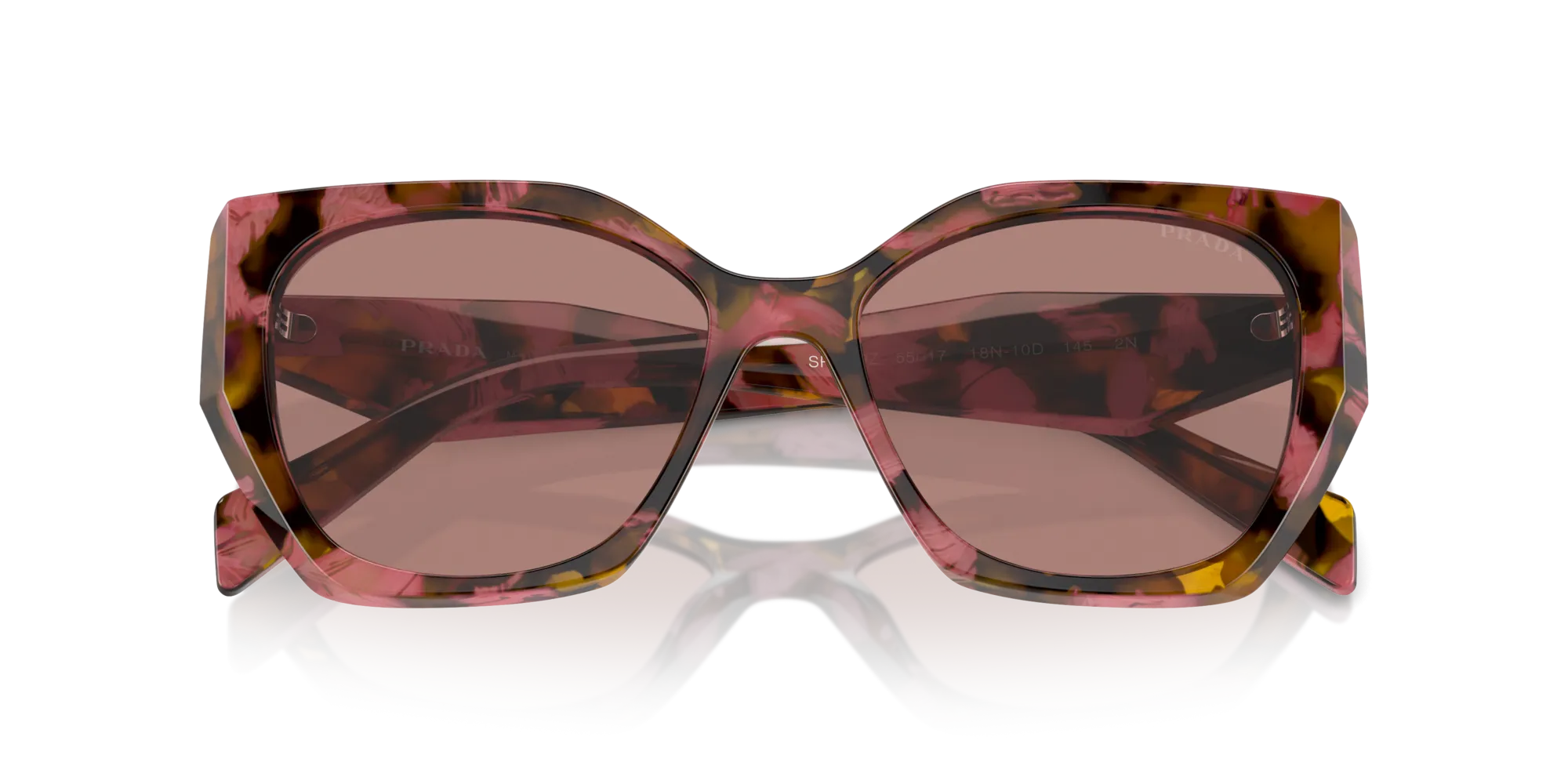 Prada PR 19ZS 18N10D Occhiali da sole Acetato Marrone Marrone Pillow Normale - immagine 2