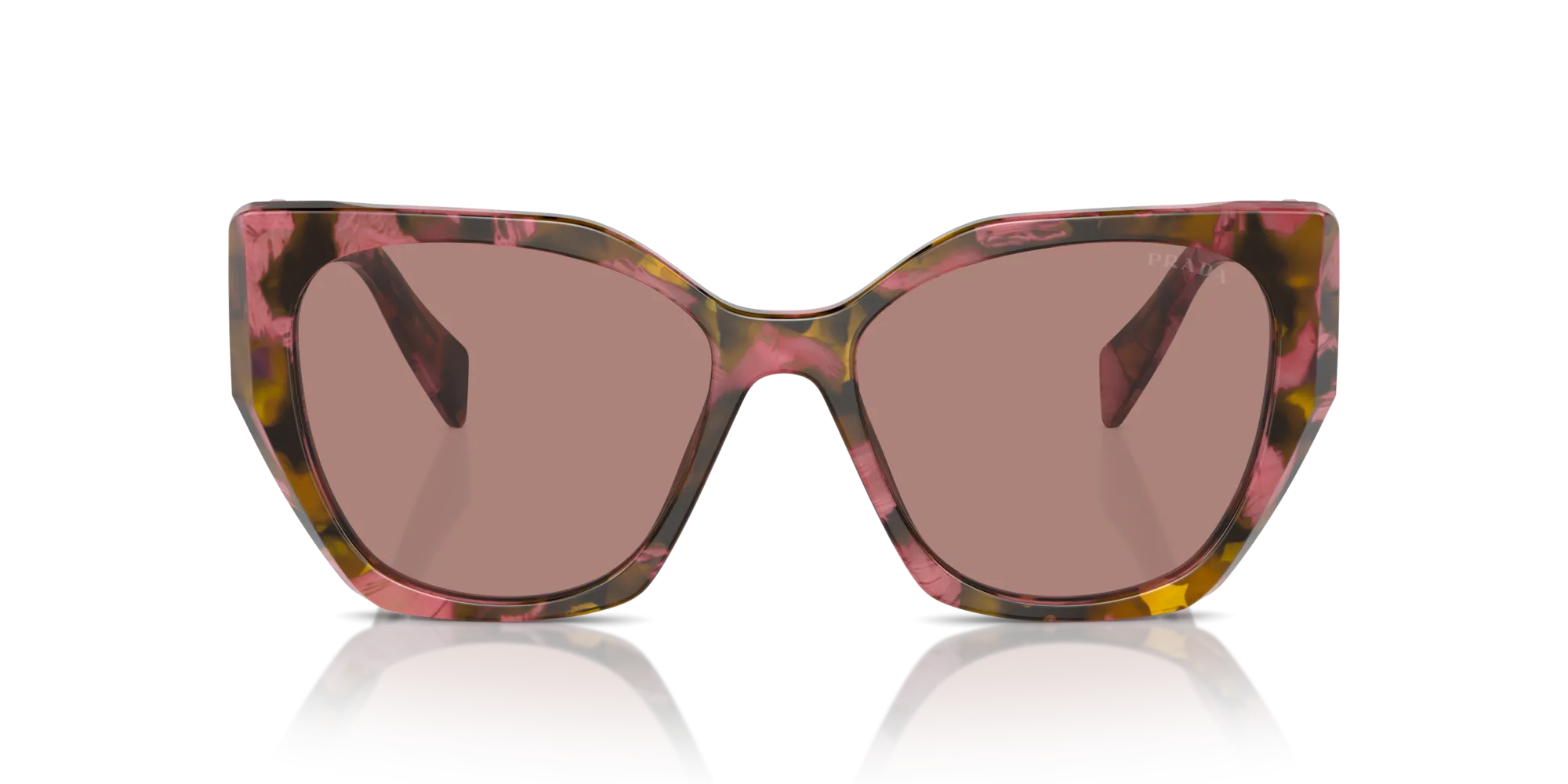 Prada PR 19ZS 18N10D Occhiali da sole Acetato Marrone Marrone Pillow Normale - immagine 3