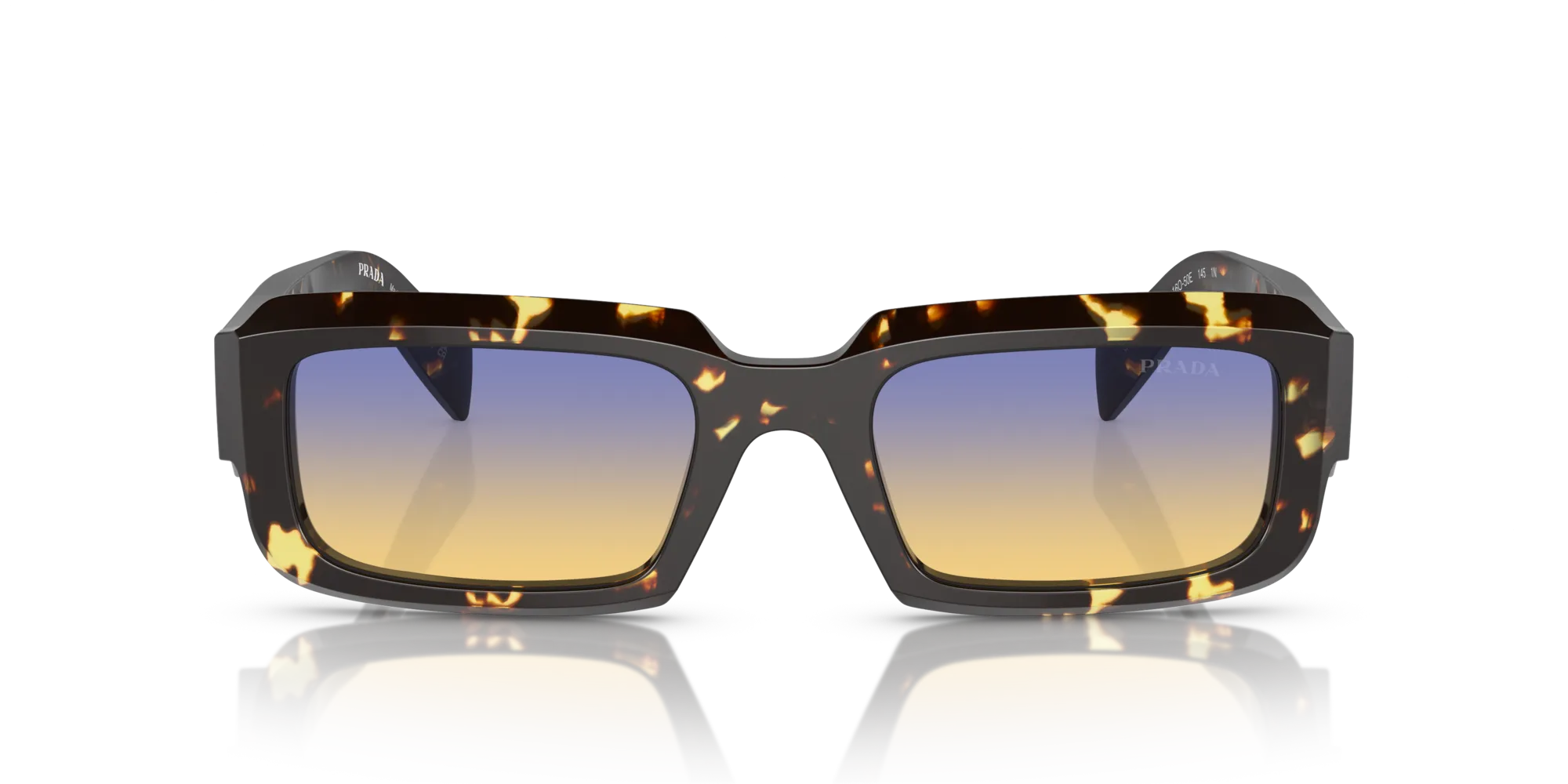 Prada PR 27ZS 16O50E Occhiali da sole Acetato Marrone Blu Geometrica Normale Sfumato - immagine 3