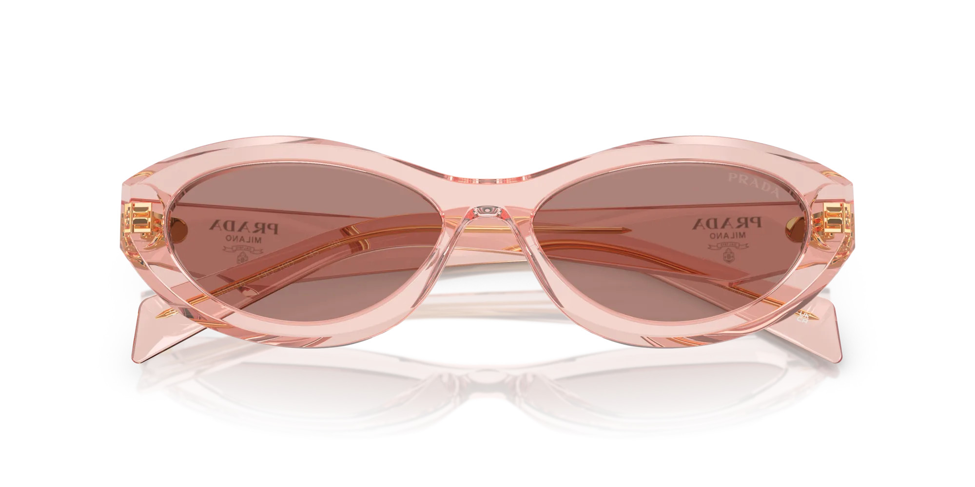 Prada PR 26ZS 19Q10D Occhiali da sole Acetato Rosa Marrone Geometrica Normale - immagine 2