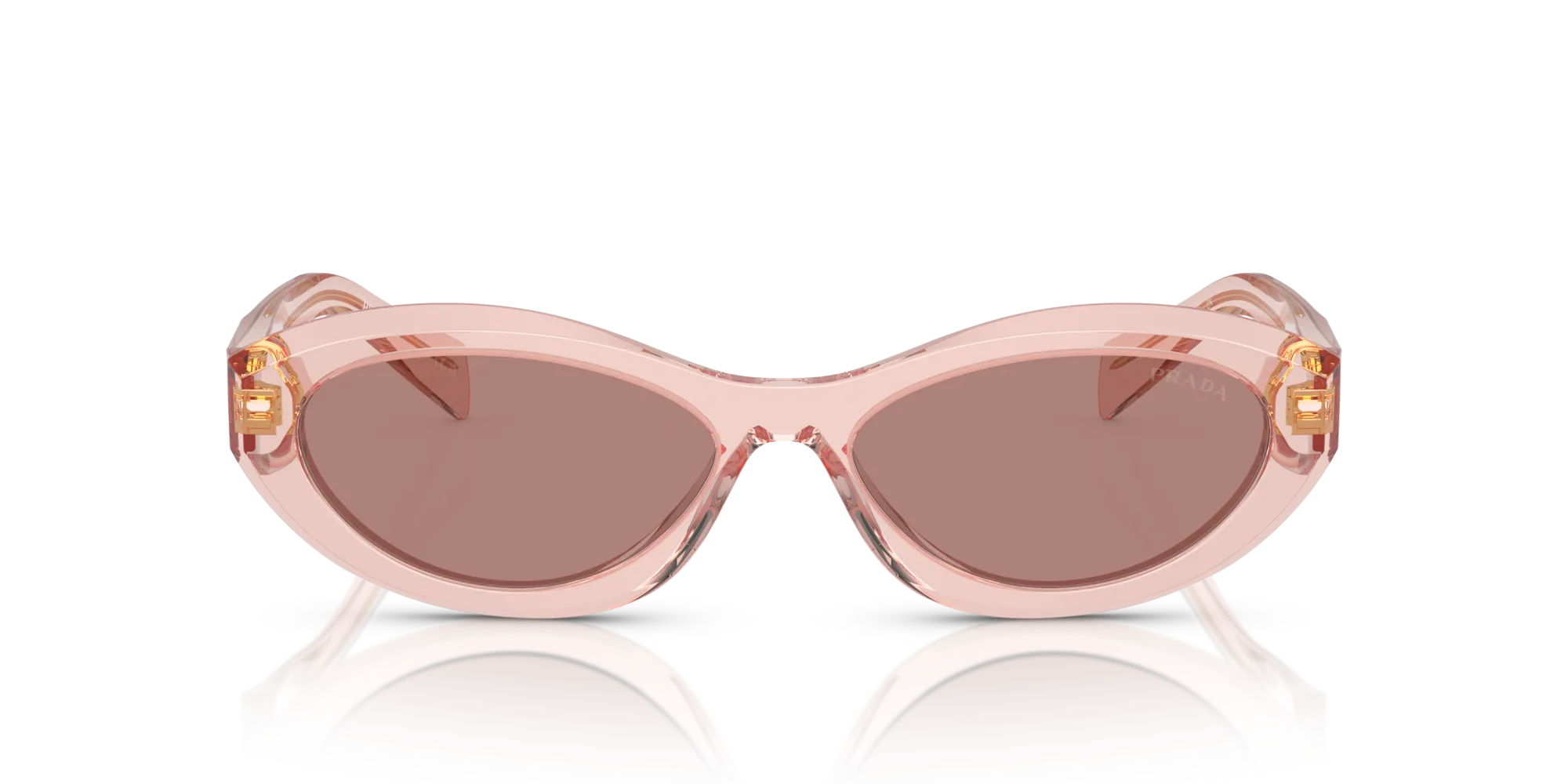 Prada PR 26ZS 19Q10D Occhiali da sole Acetato Rosa Marrone Geometrica Normale - immagine 3