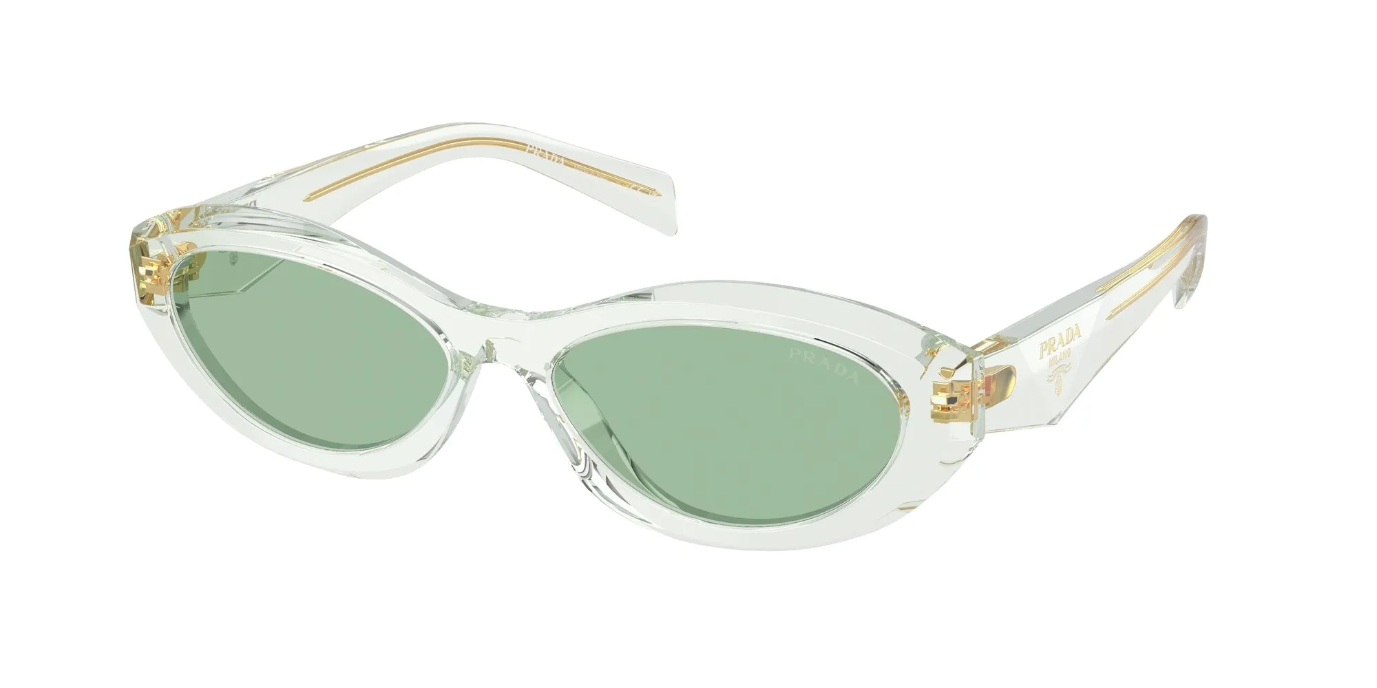 Prada PR 26ZS 14R20E Occhiali da sole Acetato Trasparente Verde Geometrica Normale - immagine 1