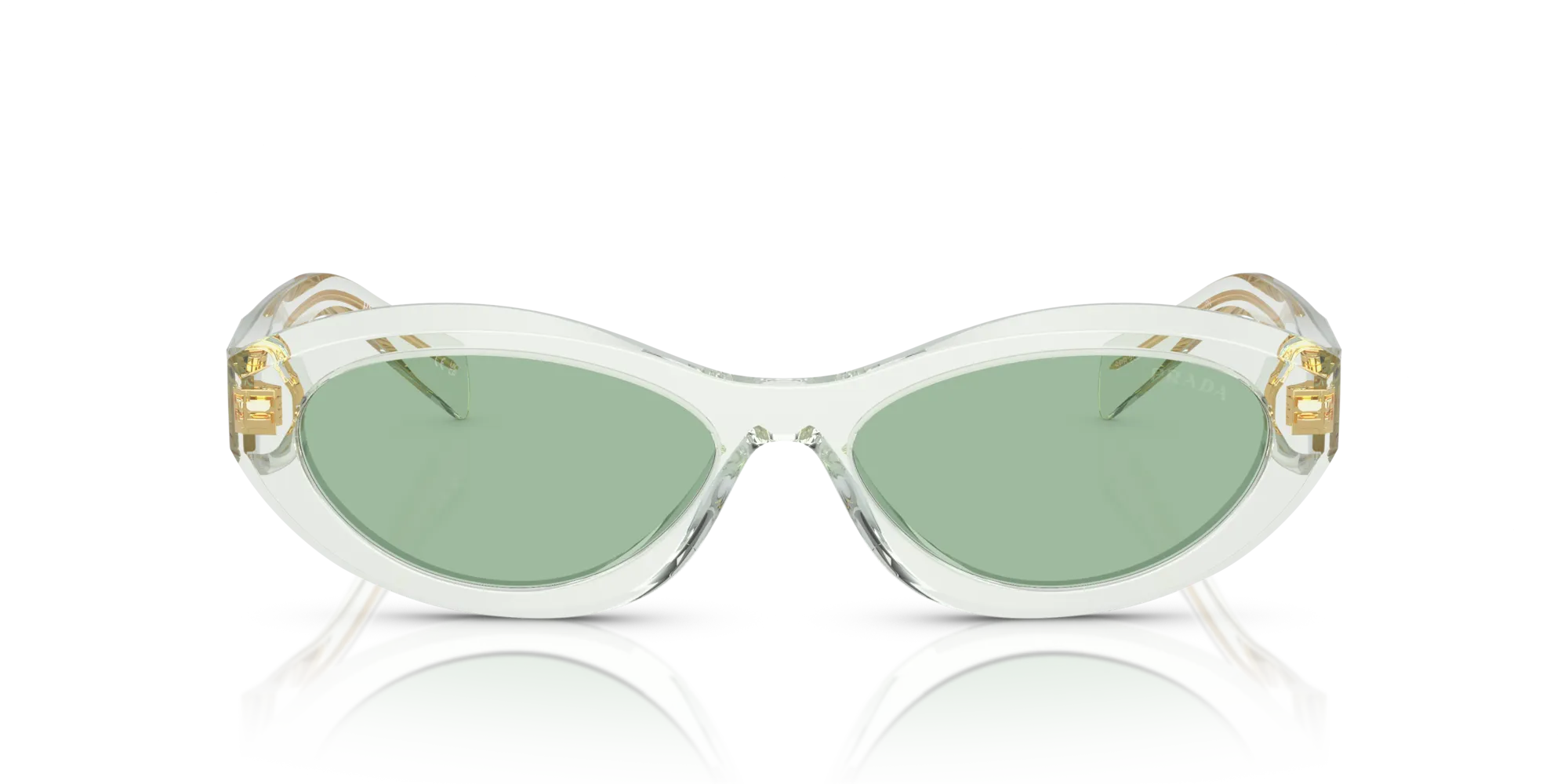 Prada PR 26ZS 14R20E Occhiali da sole Acetato Trasparente Verde Geometrica Normale - immagine 3