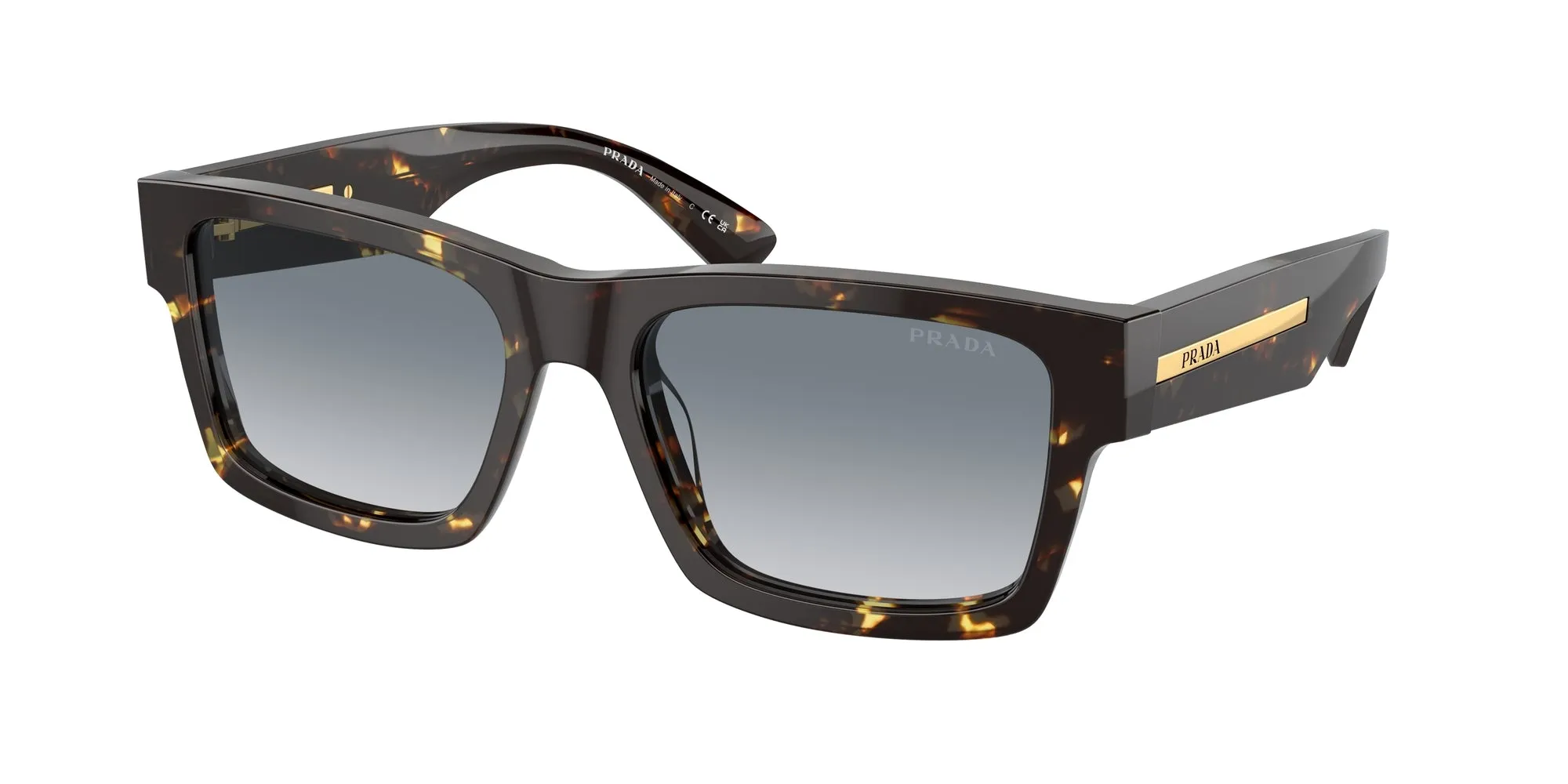 Prada PR 25ZS 16R30F Occhiali da sole Acetato Marrone Grigio Squadrata Normale Sfumato - immagine 1