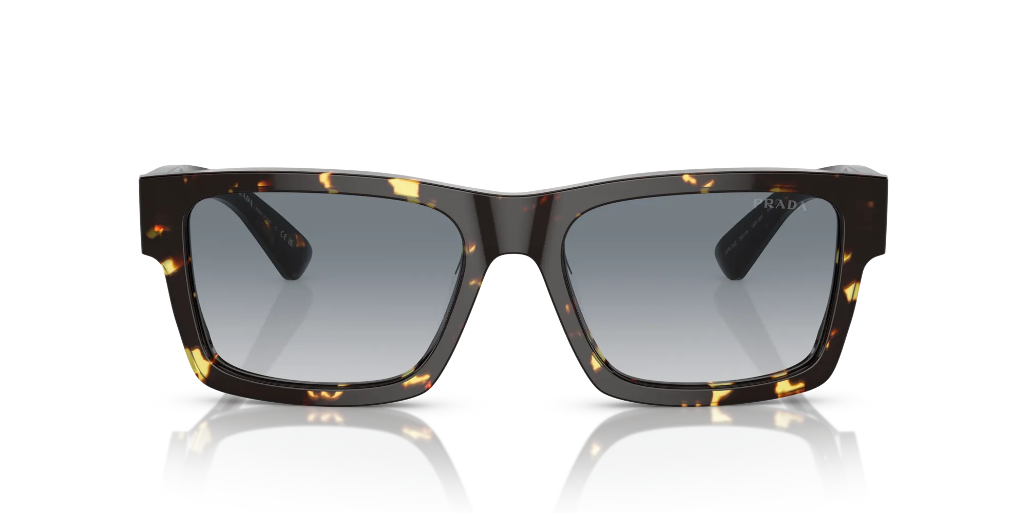 Prada PR 25ZS 16R30F Occhiali da sole Acetato Marrone Grigio Squadrata Normale Sfumato - immagine 3