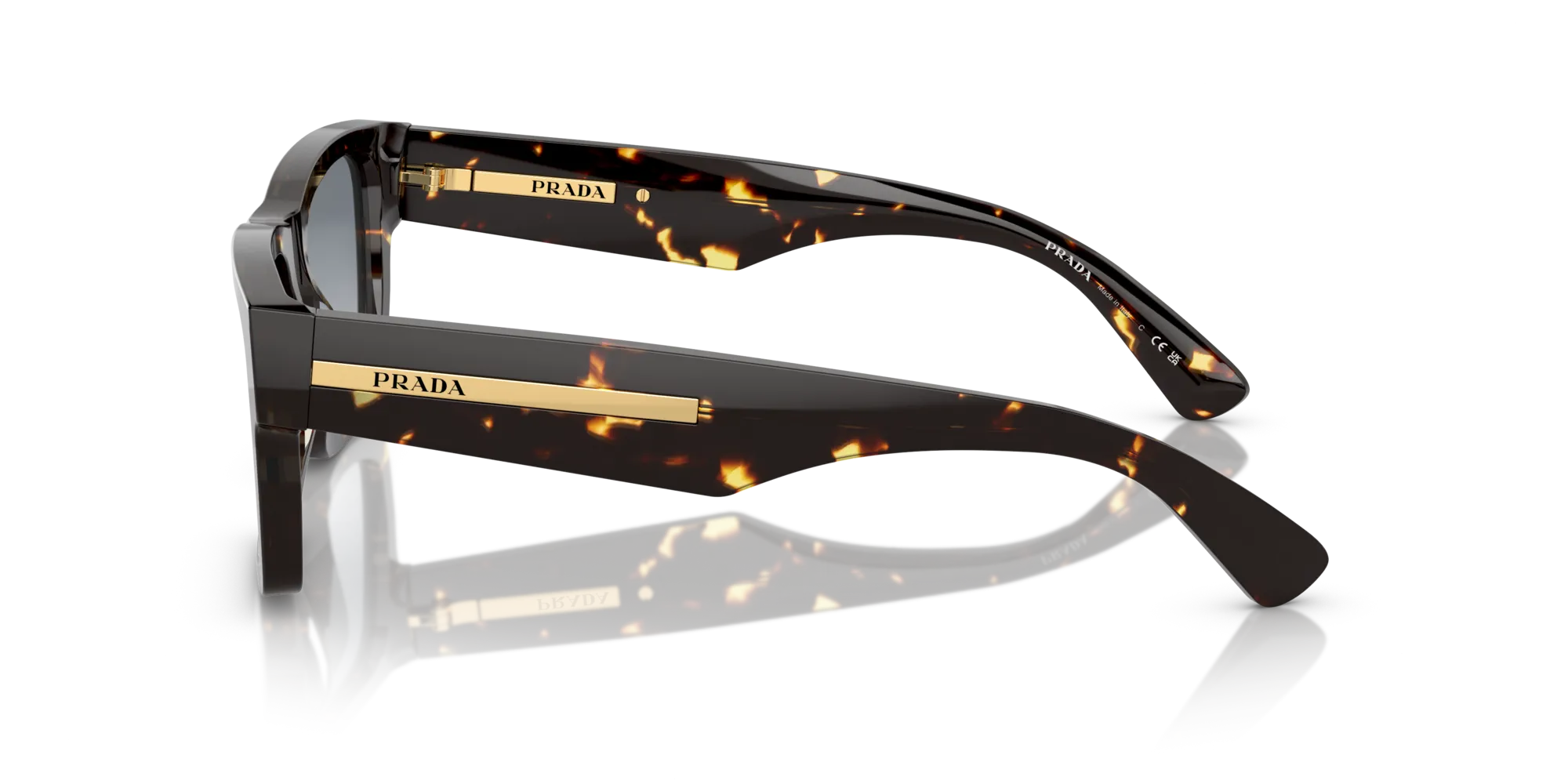 Prada PR 25ZS 16R30F Occhiali da sole Acetato Marrone Grigio Squadrata Normale Sfumato - immagine 4