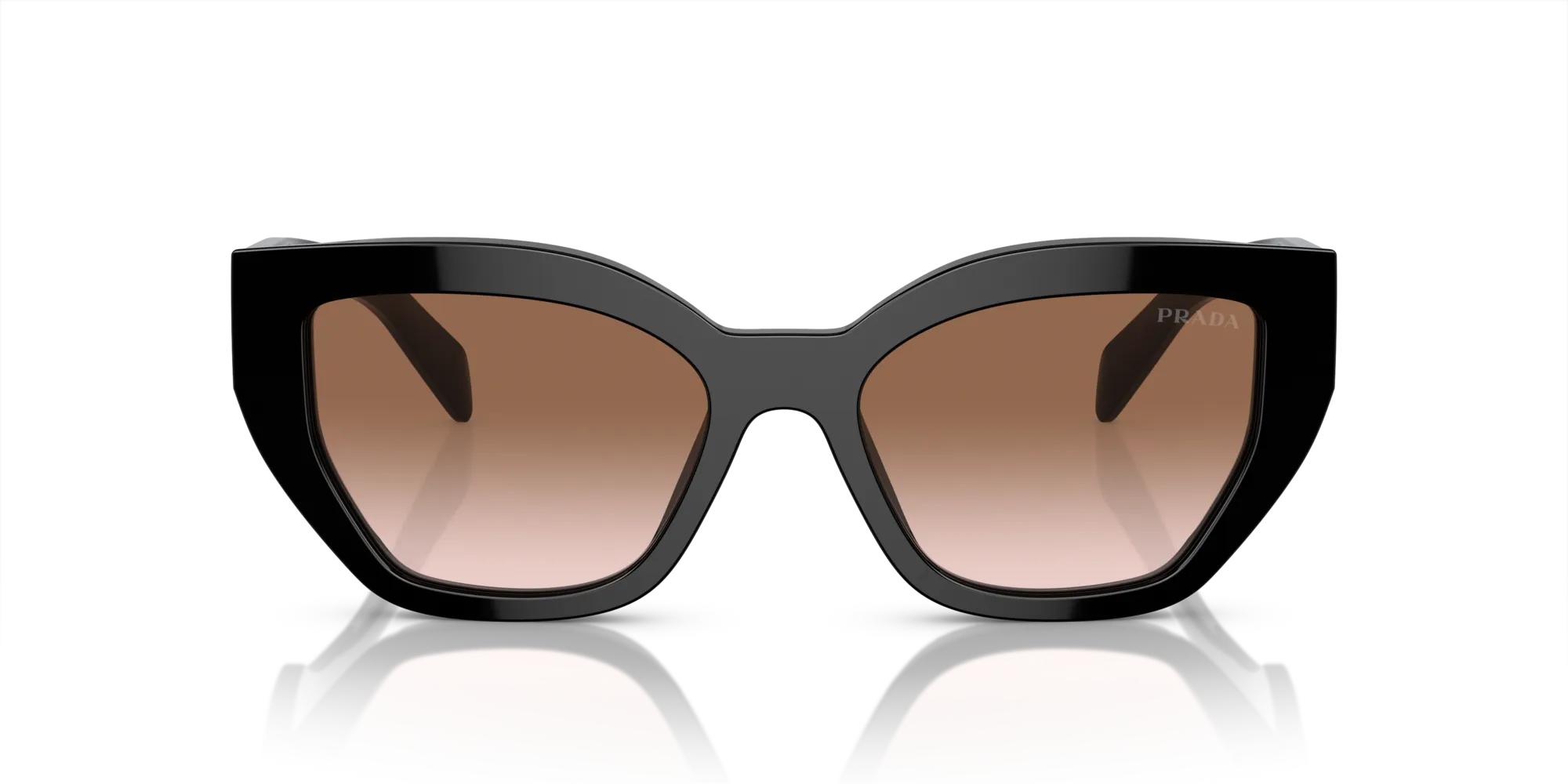 Prada PR A09S 1AB0A6 Occhiali da sole Acetato Nero Marrone Farfalla Normale Sfumato - immagine 3