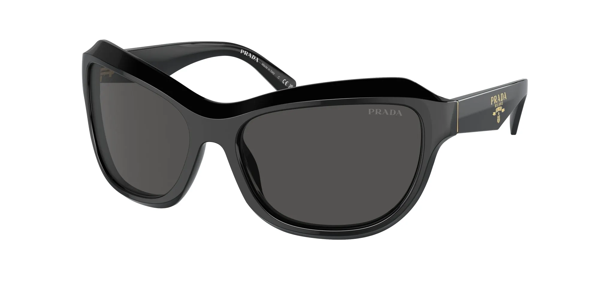 Prada PR A27S 16K5S0 Occhiali da sole Acetato Nero Grigio Farfalla Normale - immagine 1